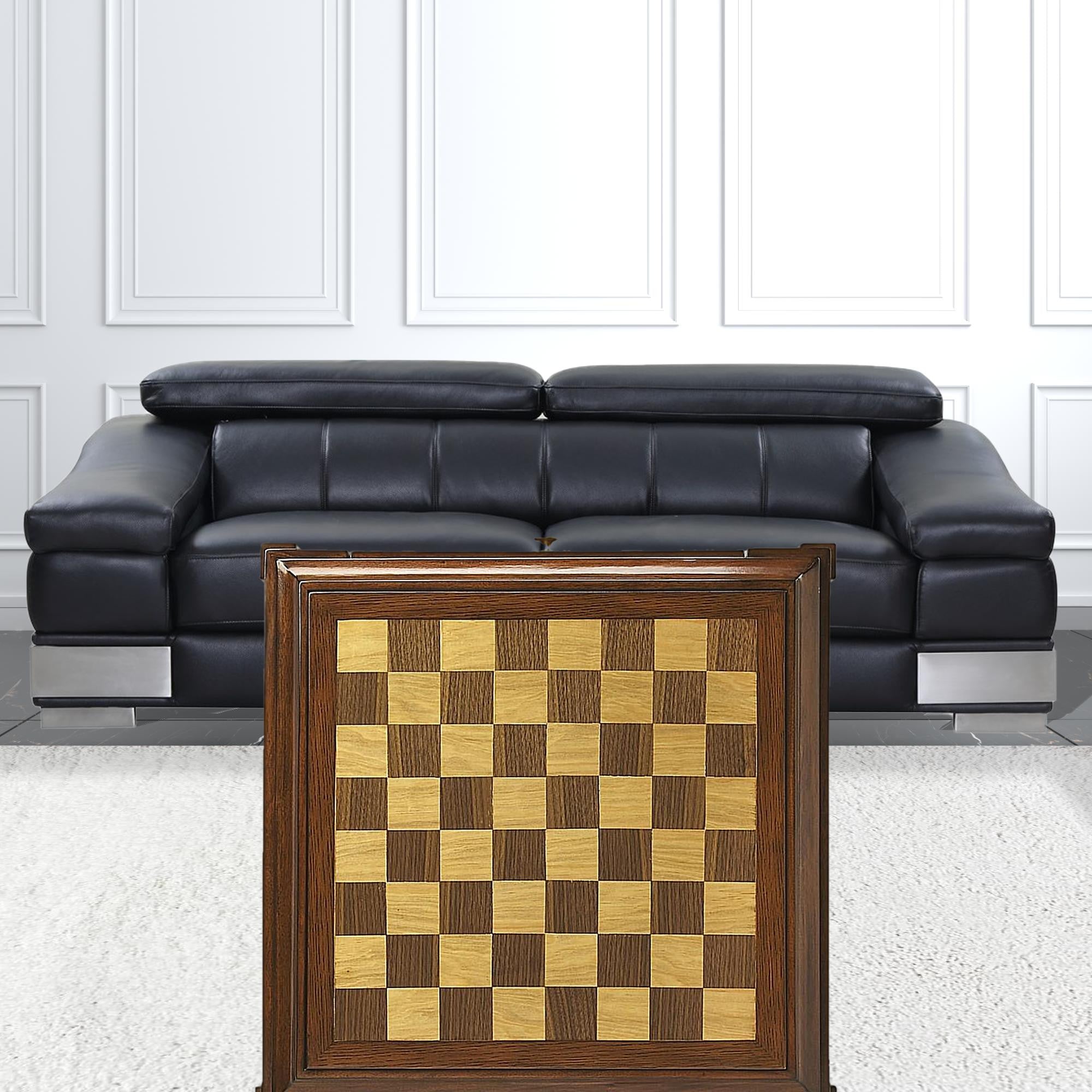 23" Brown Wood Square Coffee Table With Drawer-4