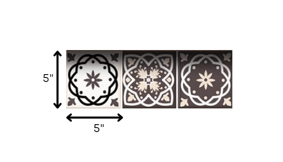 5" X 5" Light Brown And White Mosaic Peel And Stick Removable Tiles-8