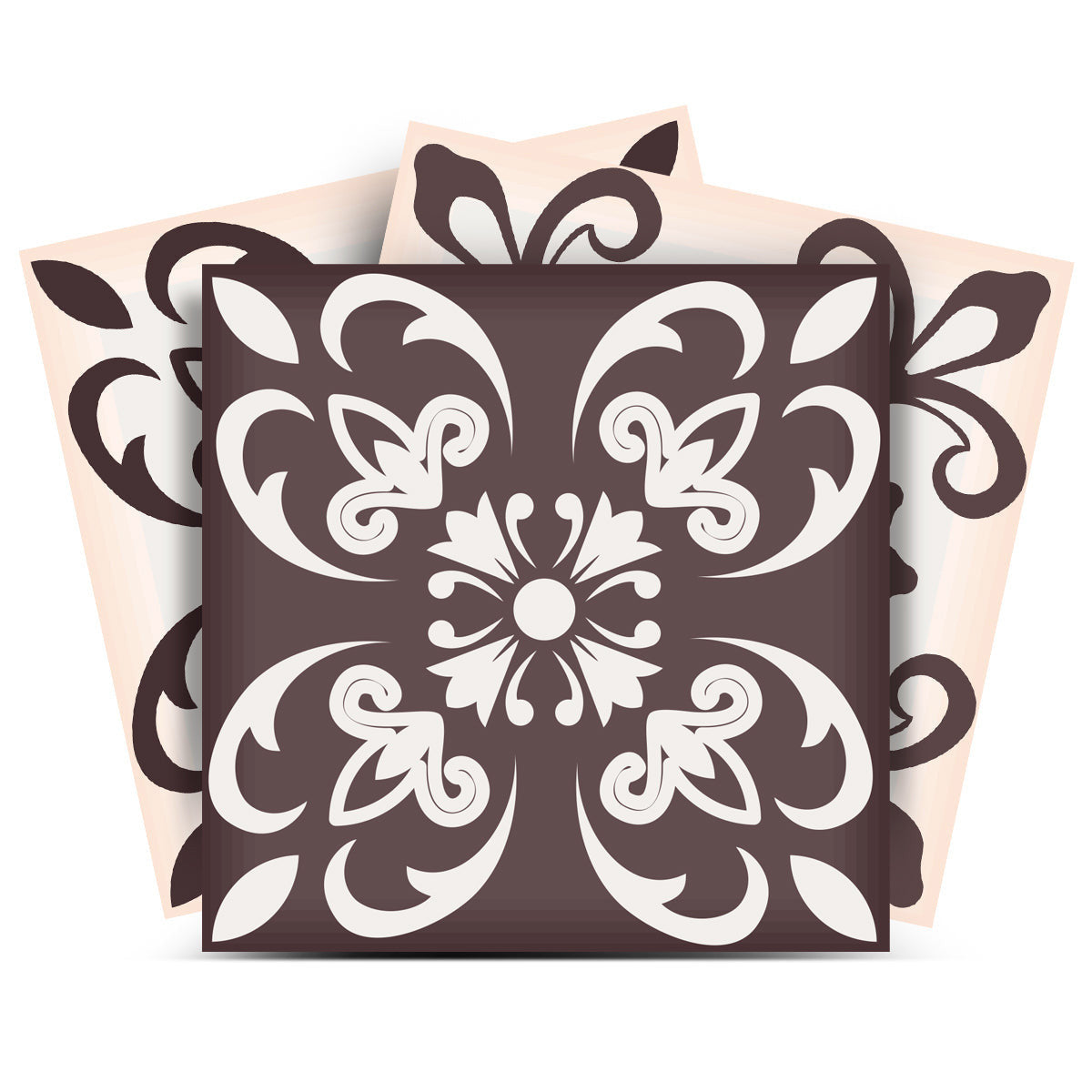 5" X 5" Light Brown And White Mosaic Peel And Stick Removable Tiles-1