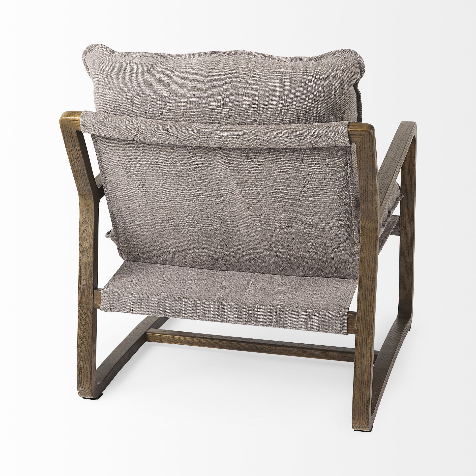 34" Gray and Brown Fabric Lounge Chair-5