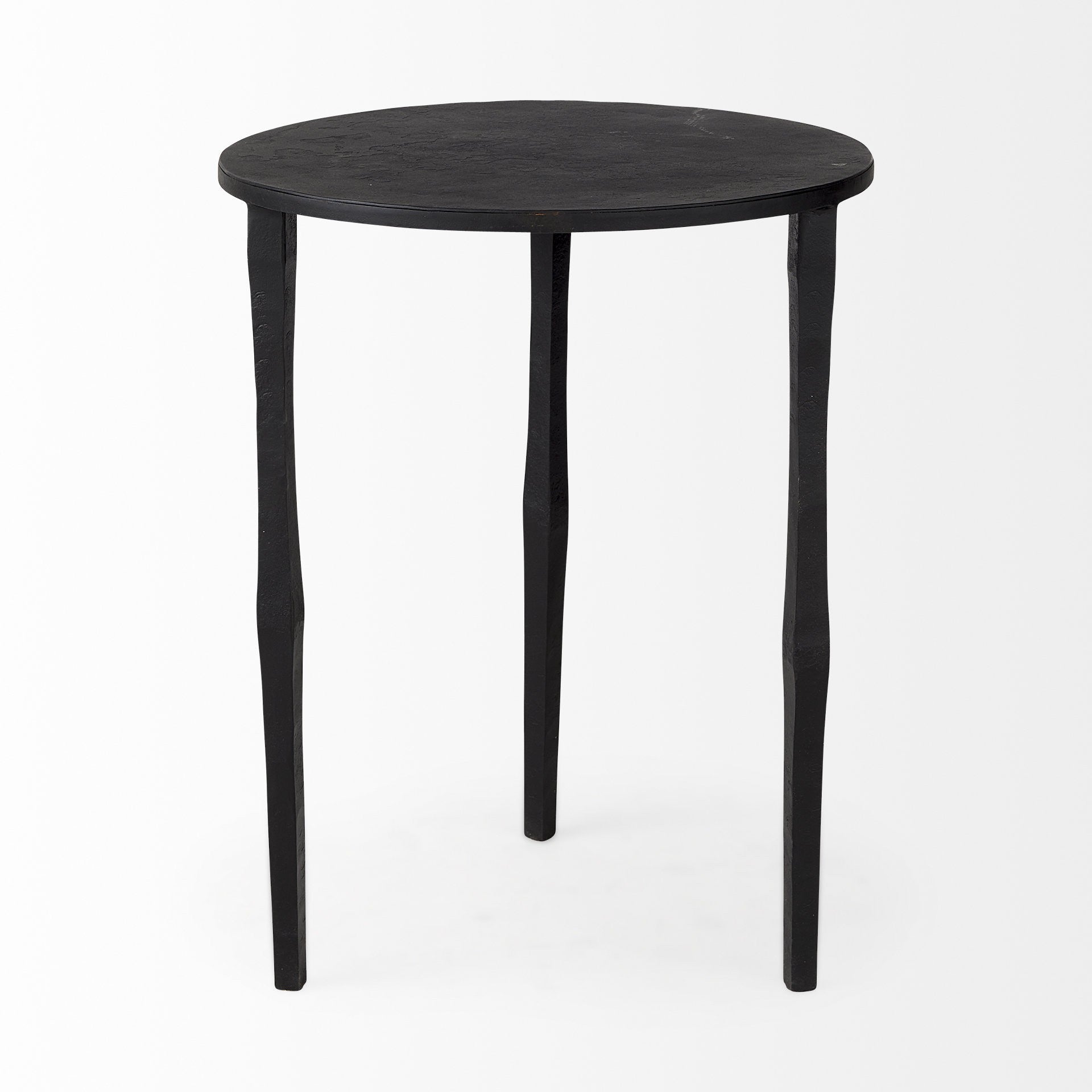 20" Black Iron Round End Table-1