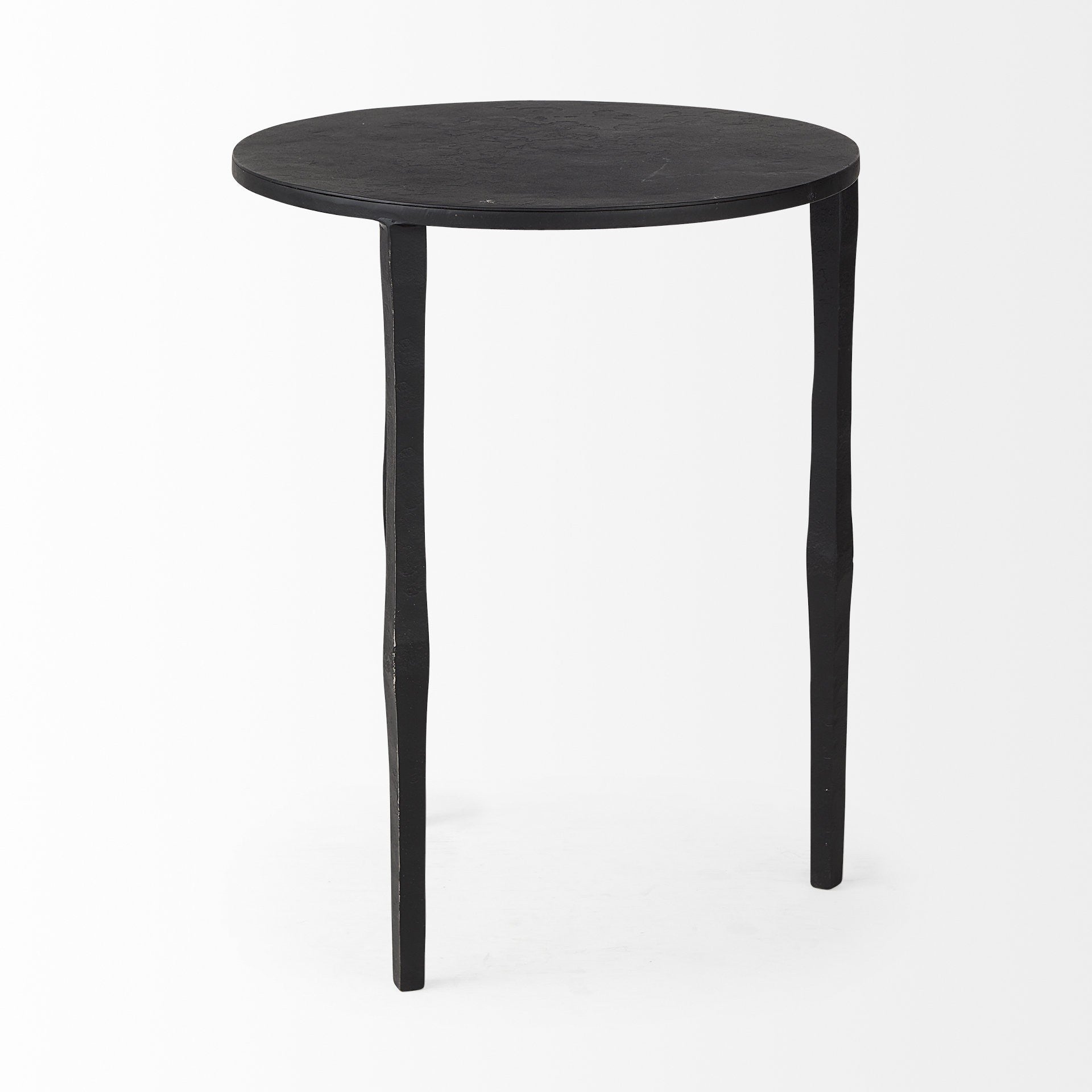 20" Black Iron Round End Table-2