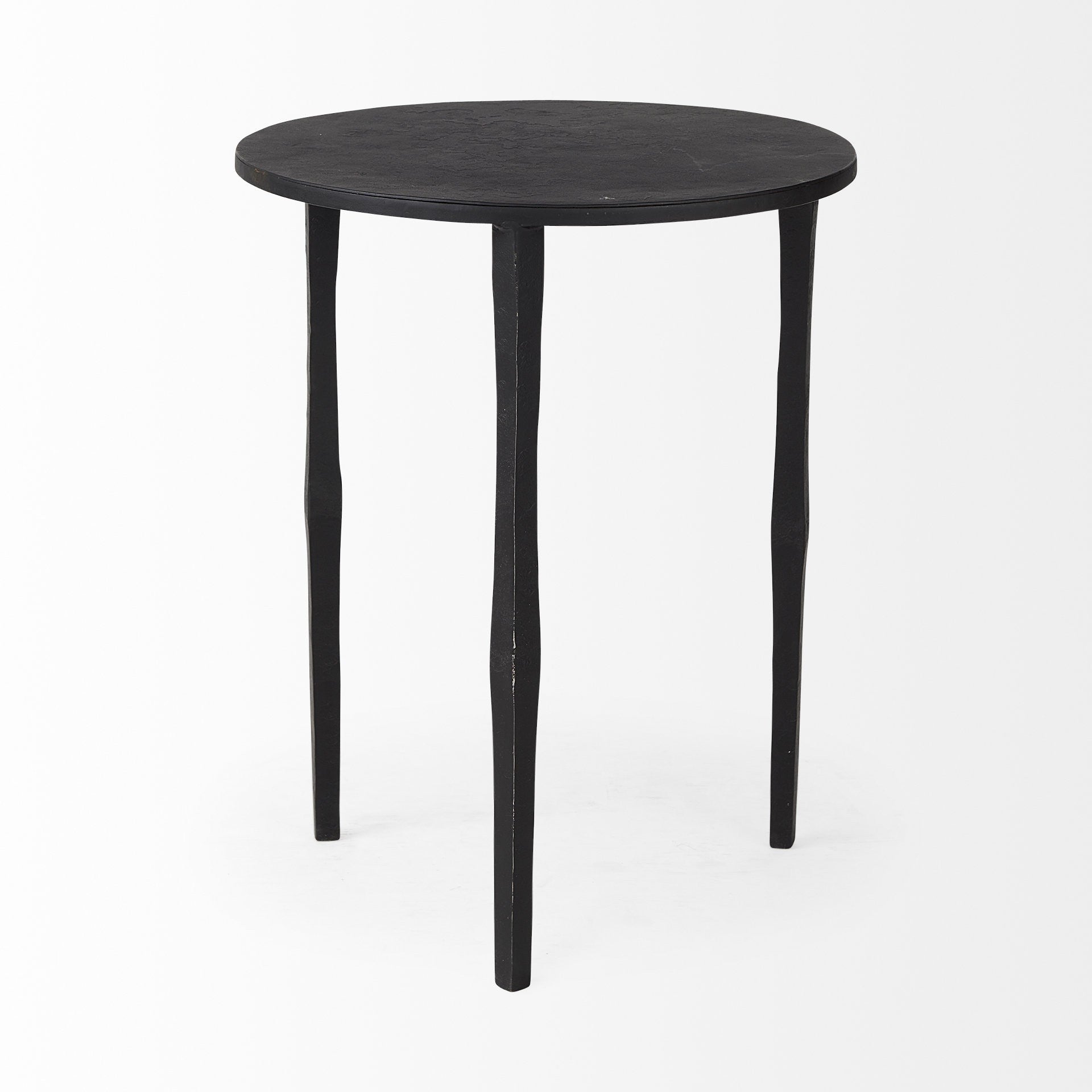 20" Black Iron Round End Table-3