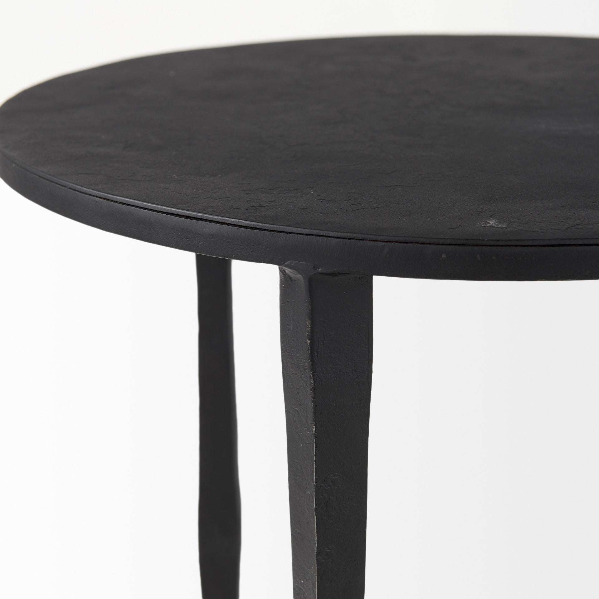 20" Black Iron Round End Table-6