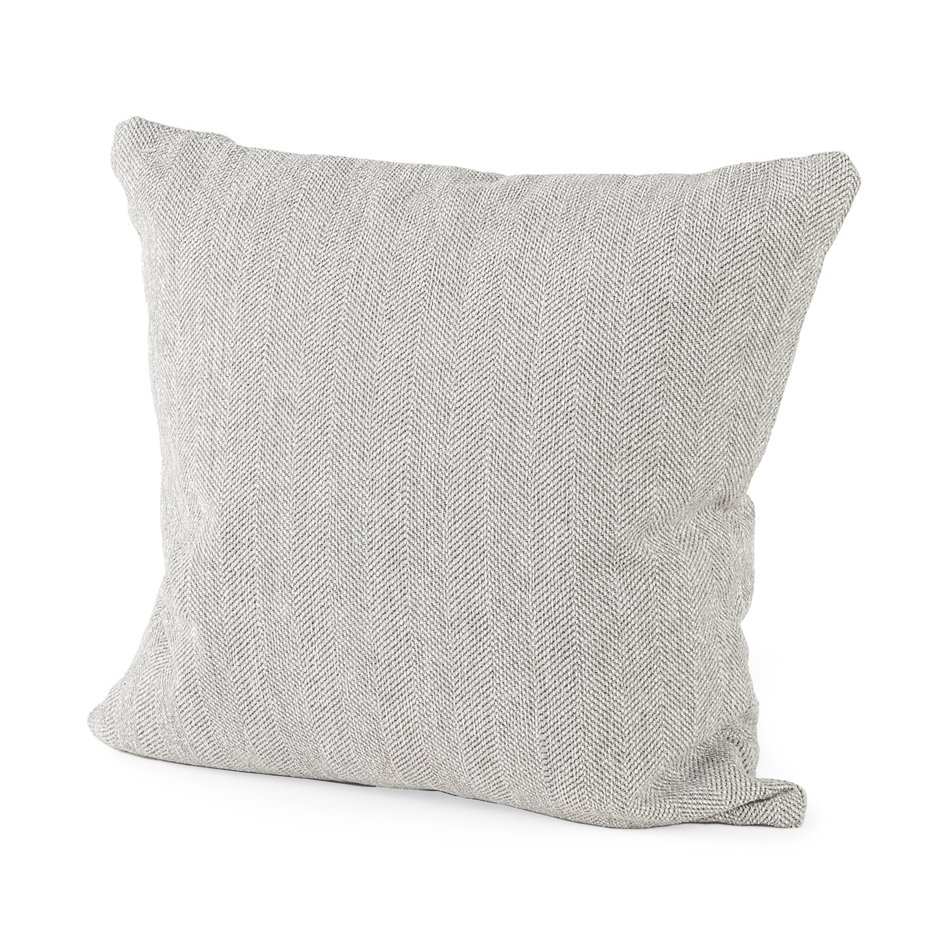 Ash Gray Basket Weave Accent Throw Pillow-1