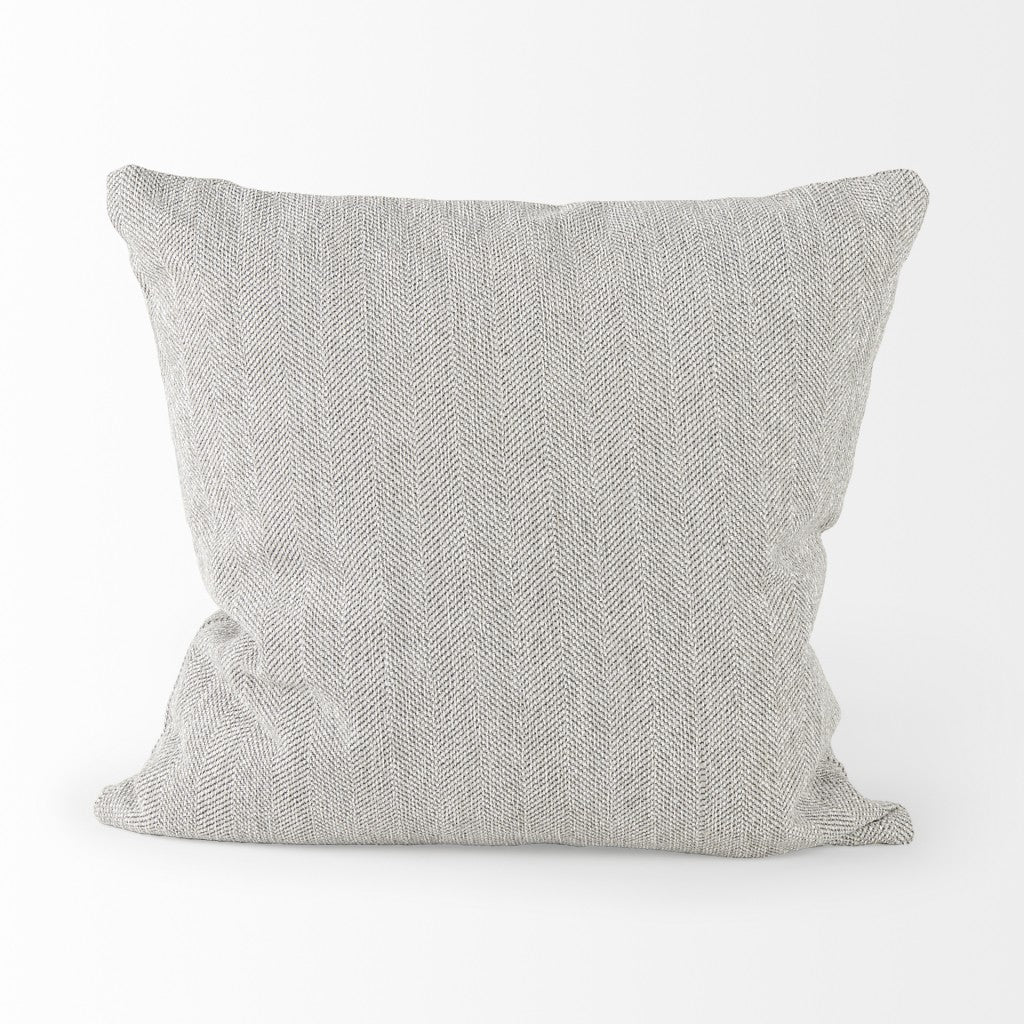 Ash Gray Basket Weave Accent Throw Pillow-2