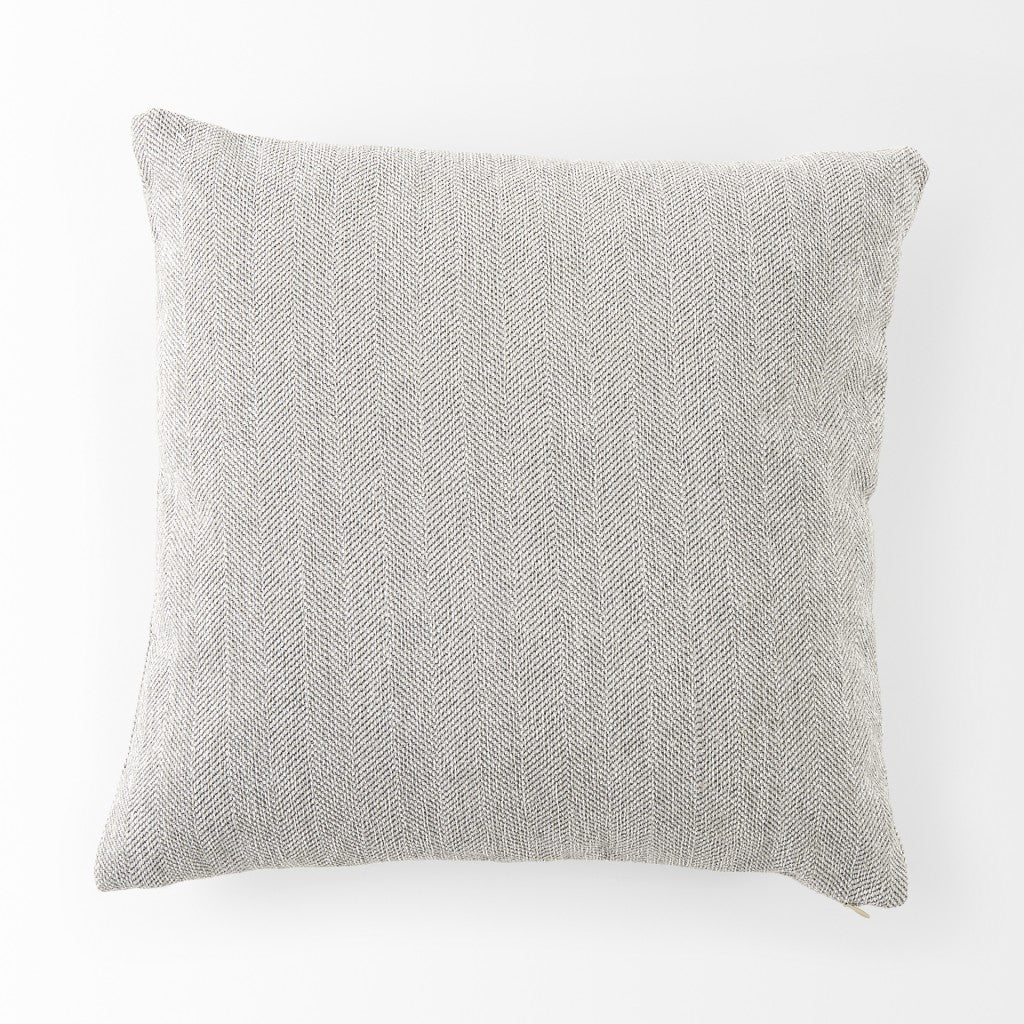 Ash Gray Basket Weave Accent Throw Pillow-4