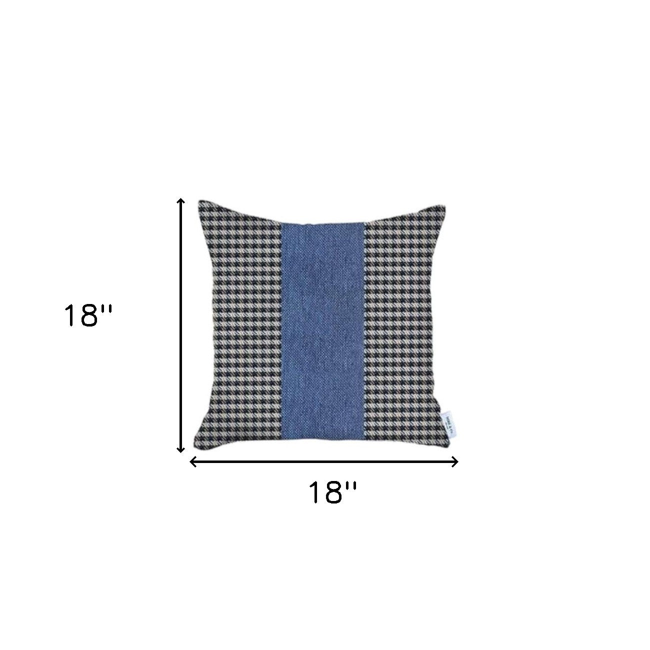 Set Of 4 Blue Houndstooth Pillow Covers-8