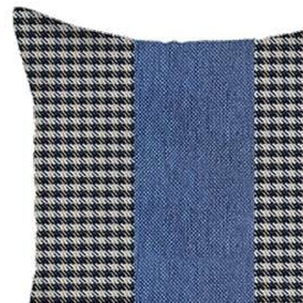 Set Of 4 Blue Houndstooth Pillow Covers-4