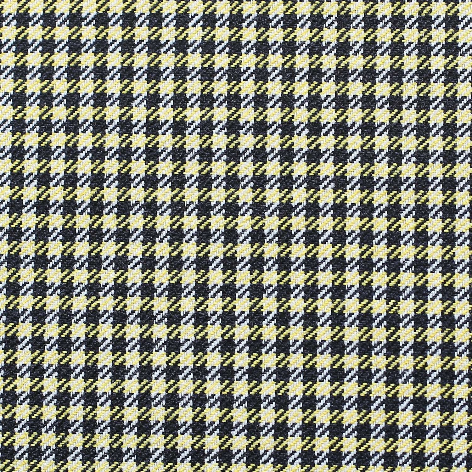 Set of Two 18" Black White and Yellow Houndstooth Fabric Throw Pillow Covers-2