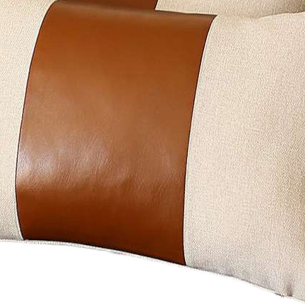 Set of Two 12" X 20" Ivory and Brown Throw Pillow Cover-2