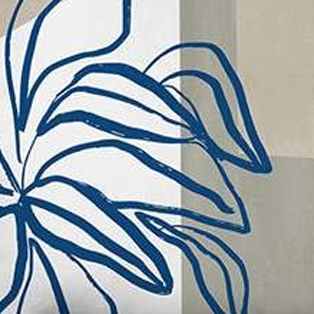 Set Of 2 Blue And Ivory Printed Pillow Covers-1