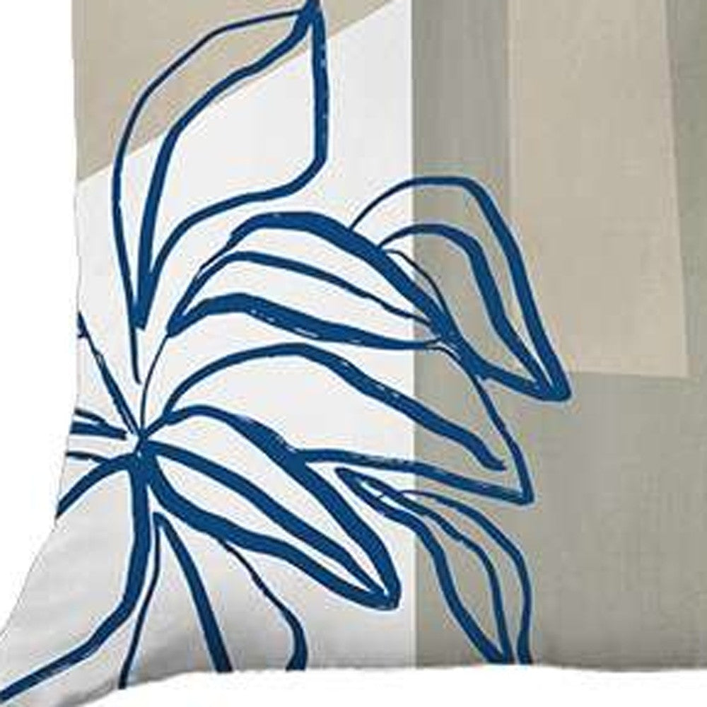 Set Of 2 Blue And Ivory Printed Pillow Covers-2