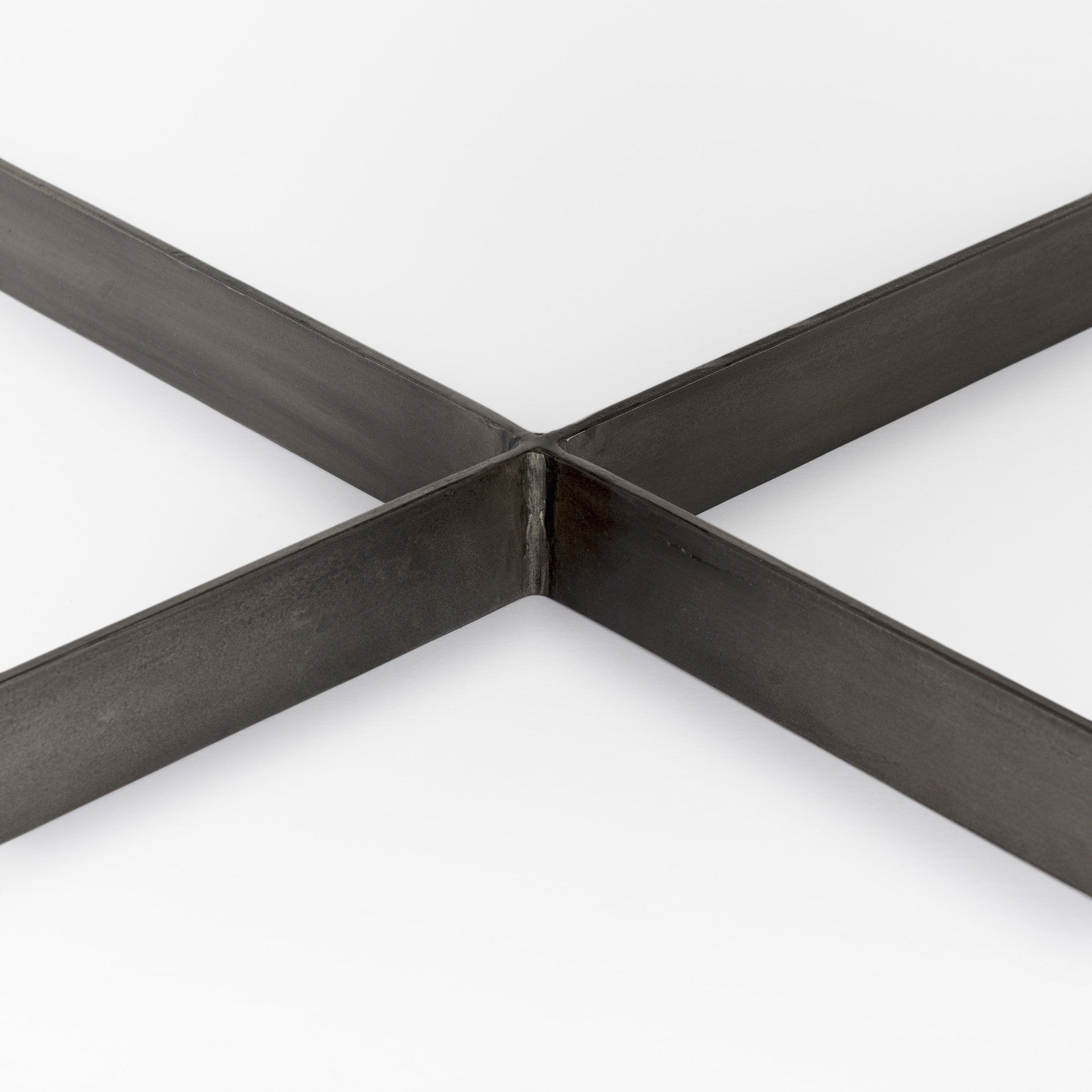 34" Brown Solid Wood and Metal Square Coffee Table-6