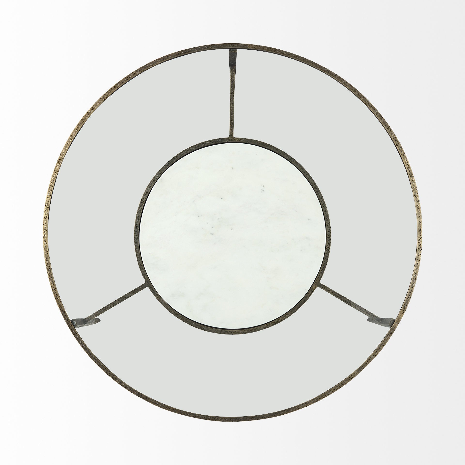 36" Clear and Bronze Glass and Metal Round Coffee Table With Shelf-6