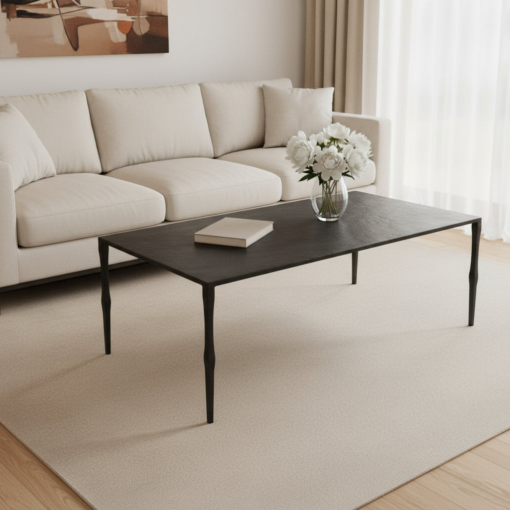 22" Black Iron Coffee Table-0