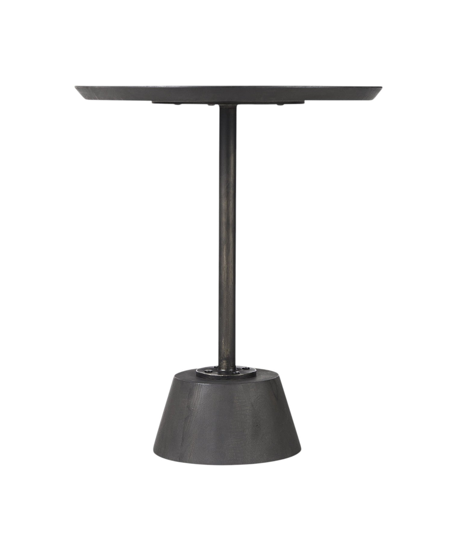 24" Black Solid and Manufactured Wood Round End Table-2