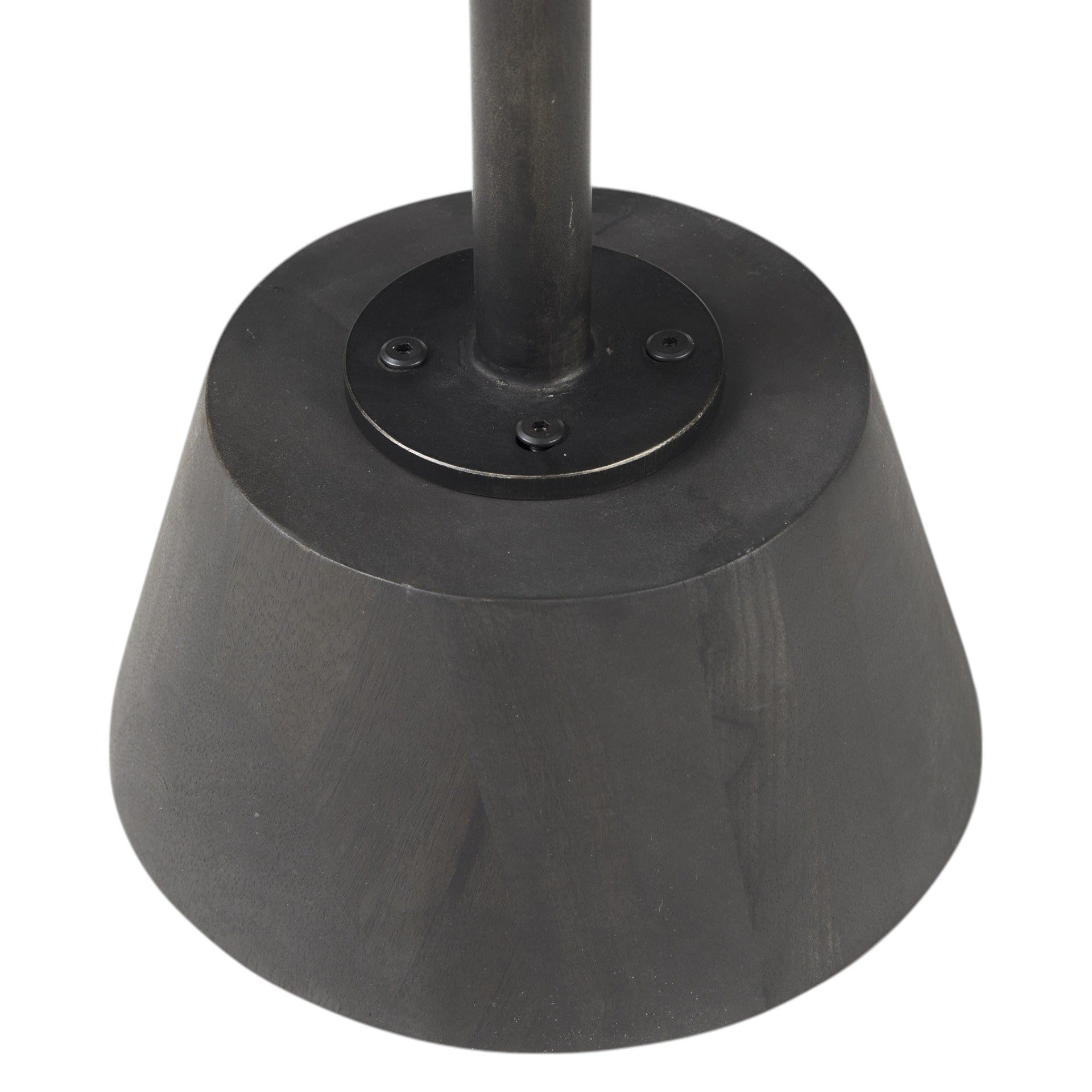 24" Black Solid and Manufactured Wood Round End Table-5