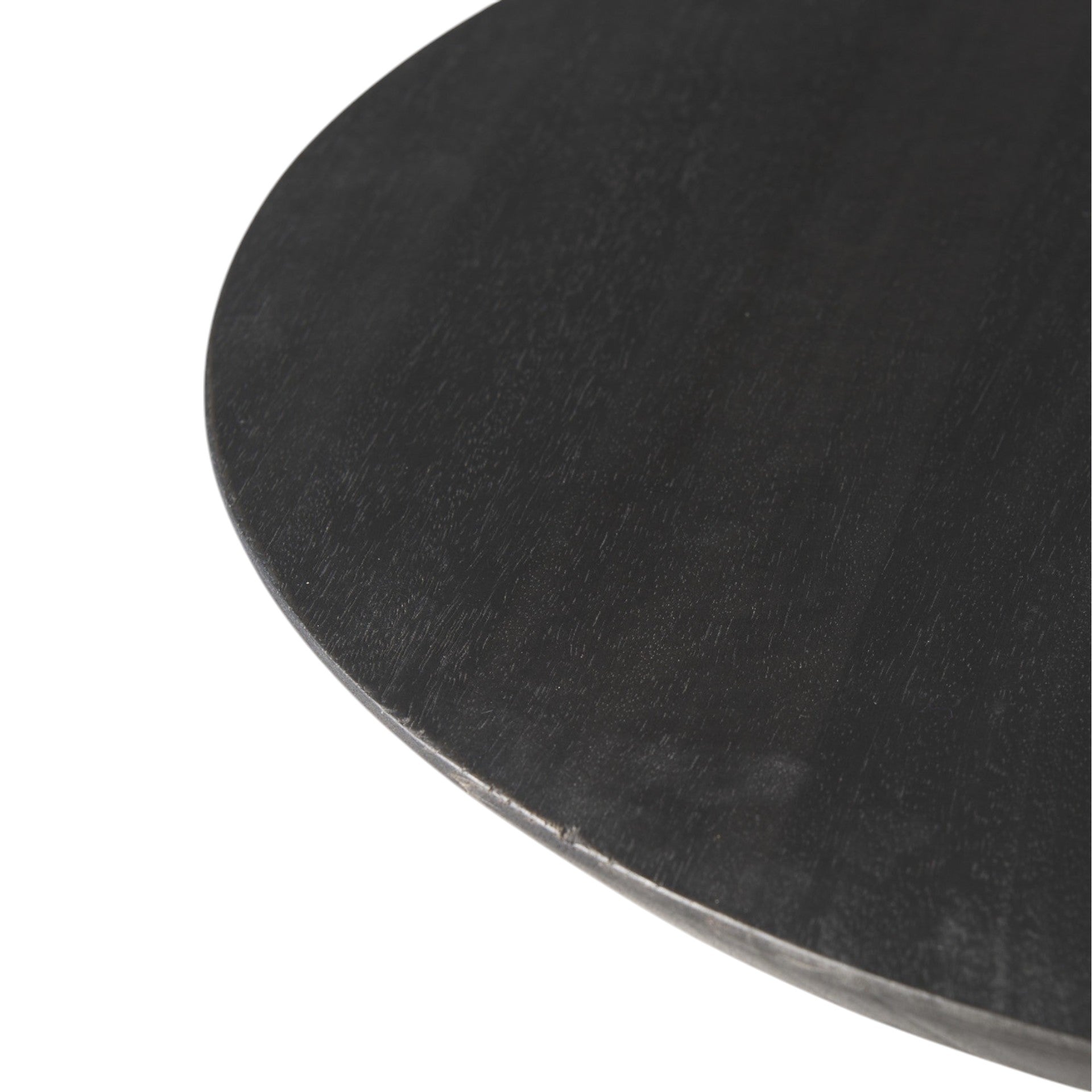 24" Black Solid and Manufactured Wood Round End Table-4