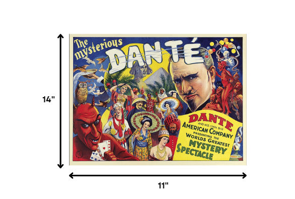 The Mysterious Dante Vintage Magic Unframed Print Wall Art-7
