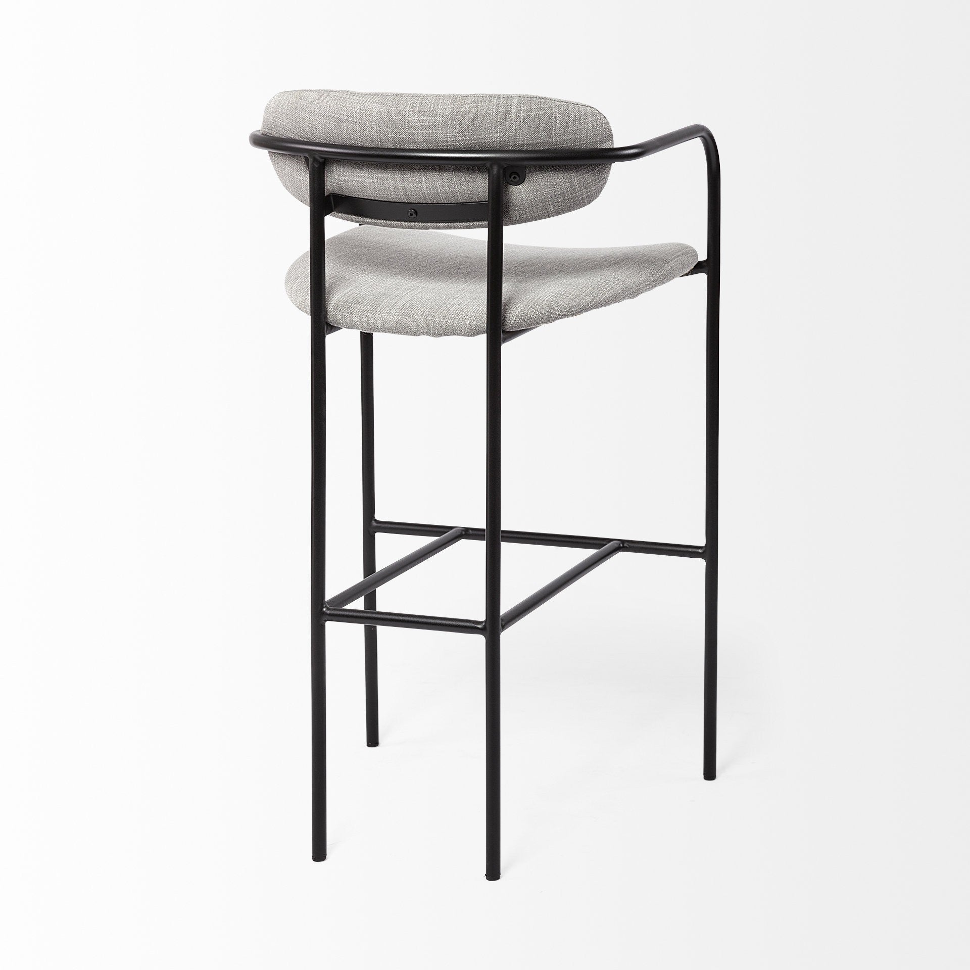29" Gray and Black Fabric and Steel Bar Chair-5