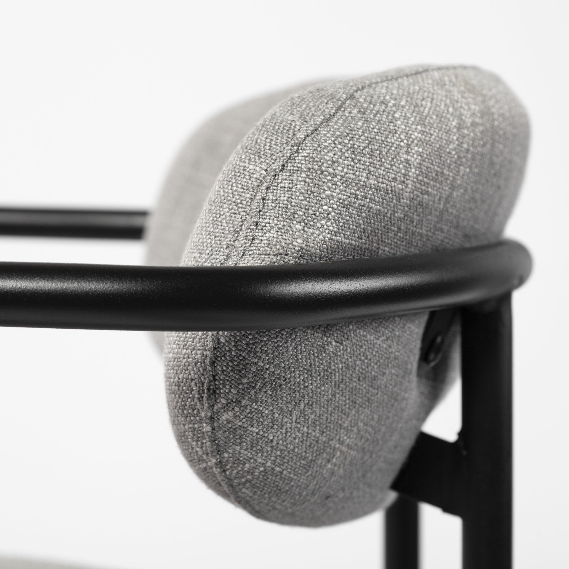 29" Gray and Black Fabric and Steel Bar Chair-7