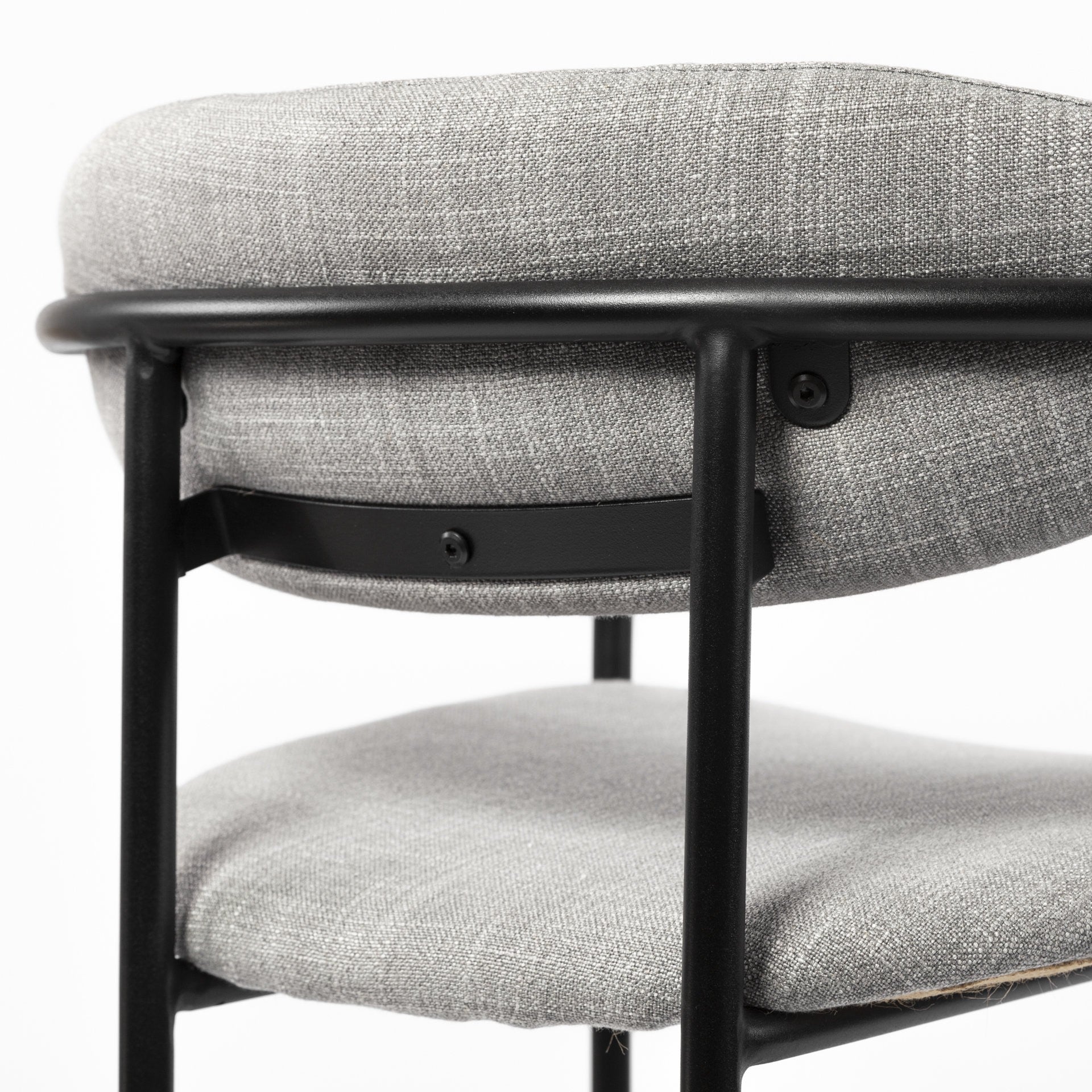 29" Gray and Black Fabric and Steel Bar Chair-8