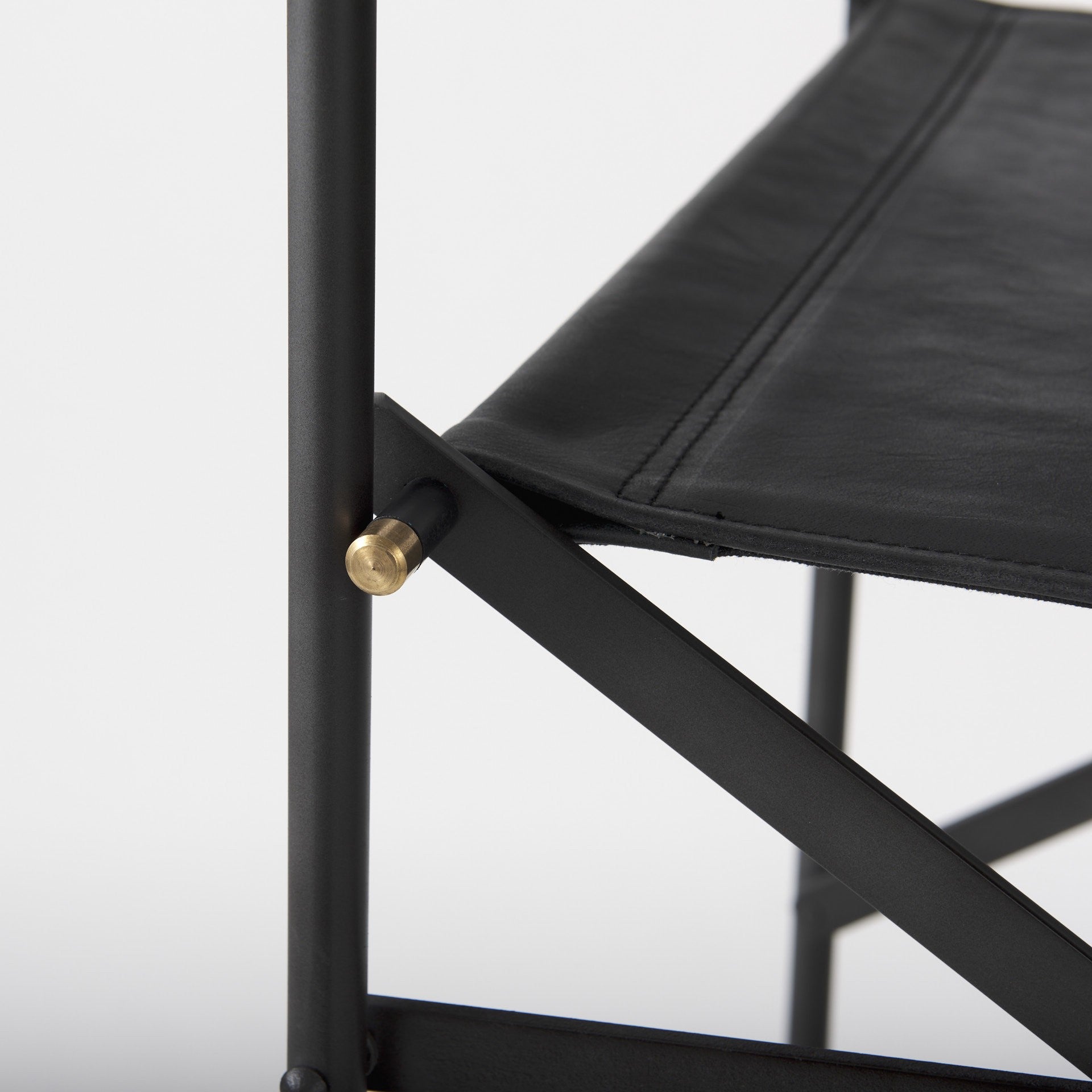 30" Black Leather And Metal Bar Height Bar Chair-8