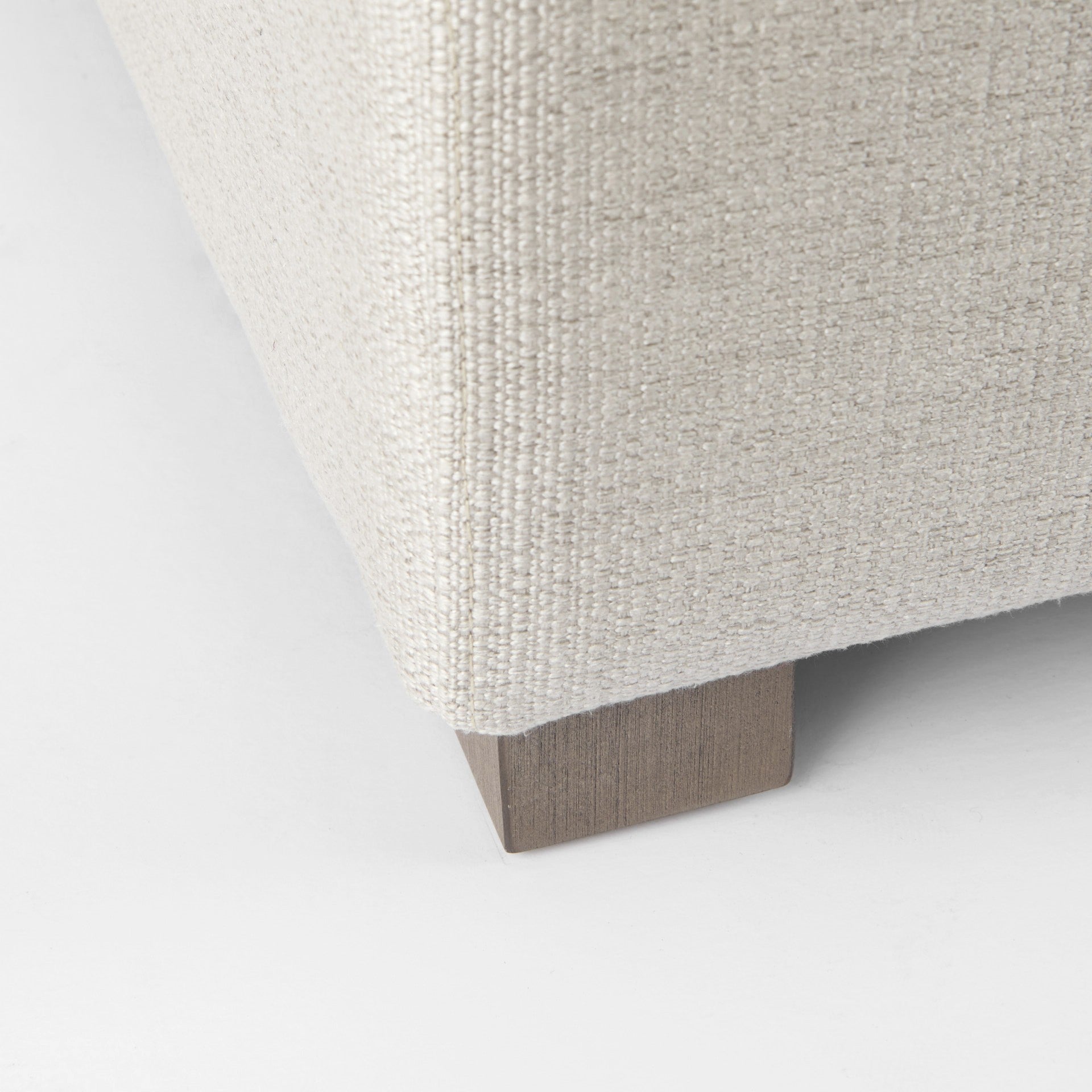 26" Beige Fabric and Brown Cocktail Ottoman-6