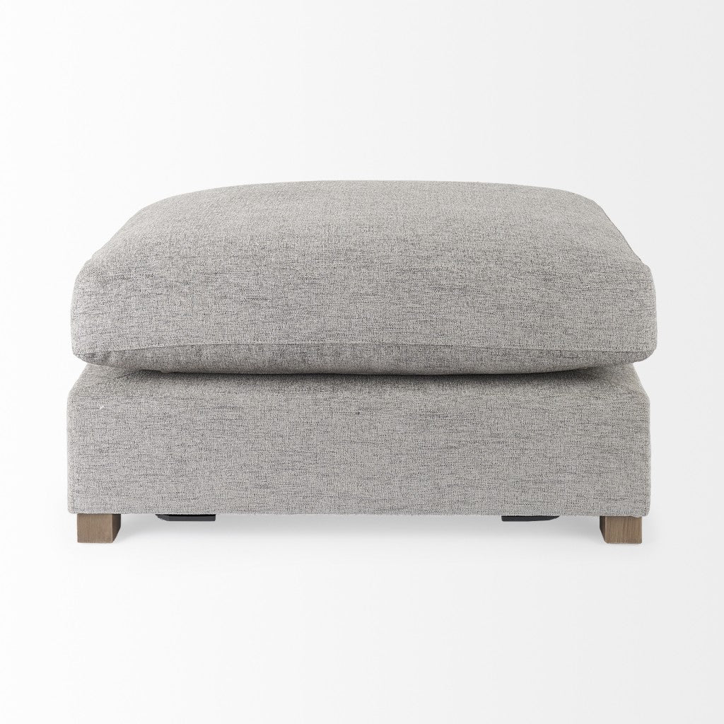 26" Gray Fabric and Brown Cocktail Ottoman-3