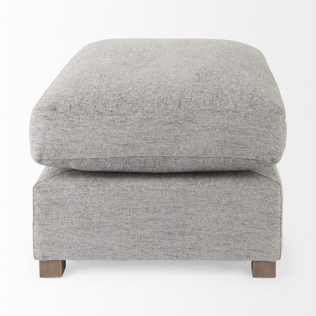 26" Gray Fabric and Brown Cocktail Ottoman-5