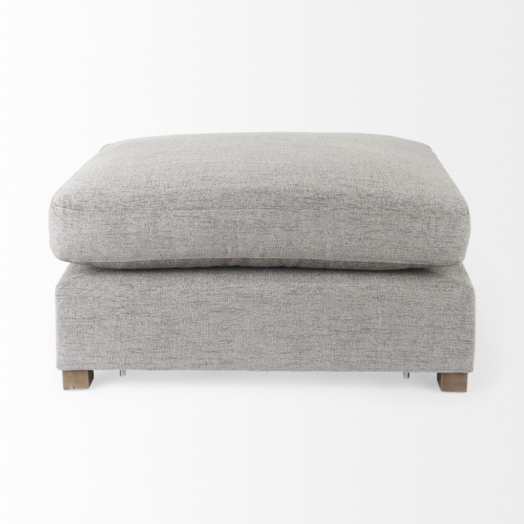 26" Gray Fabric and Brown Cocktail Ottoman-4