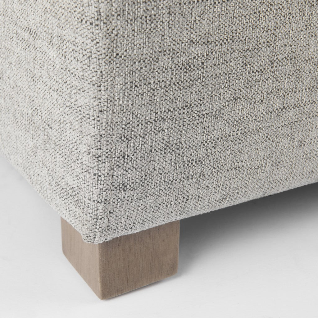 26" Gray Fabric and Brown Cocktail Ottoman-7