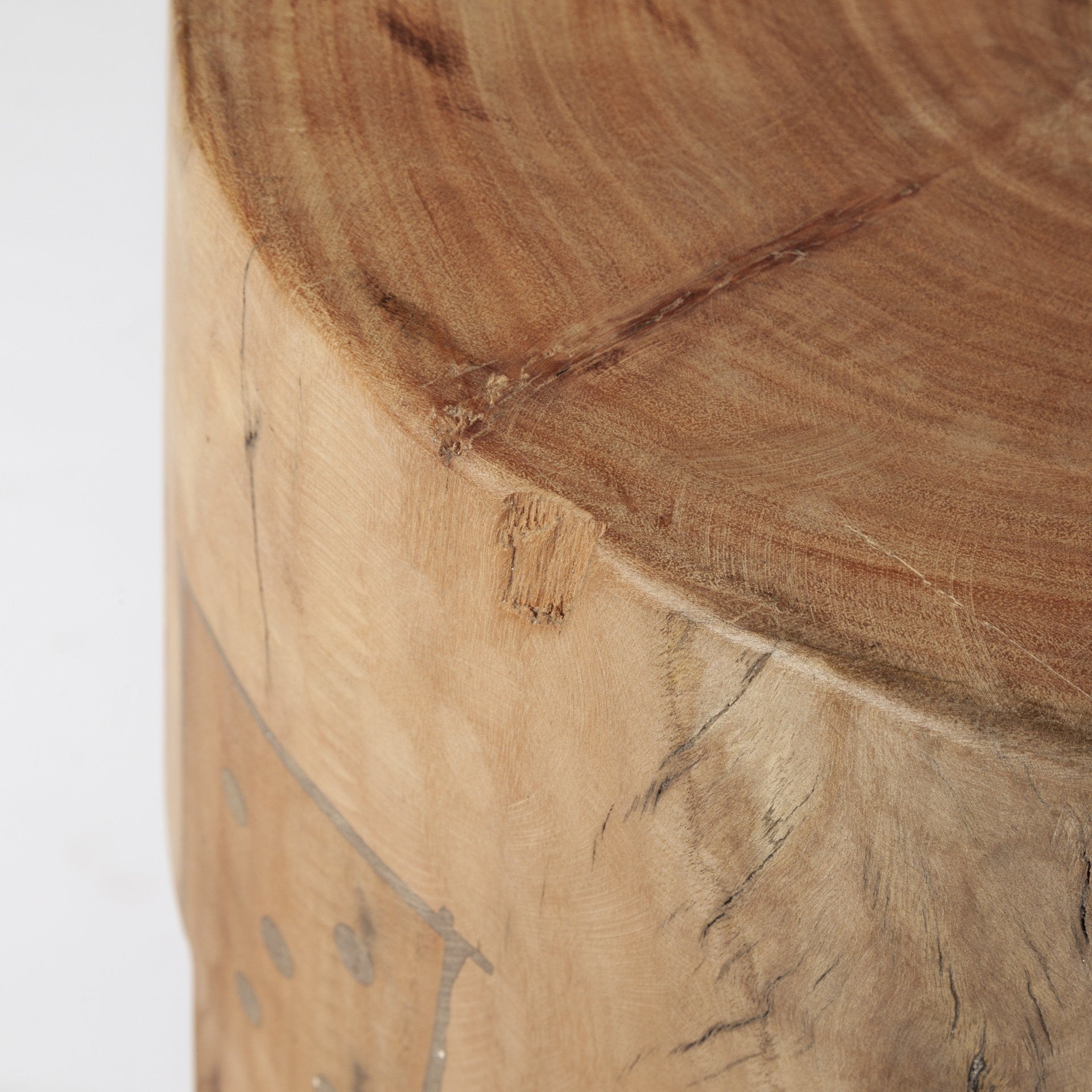 18" Dark Brown And Brown Distressed Reclaimed Wood Round End Table-5