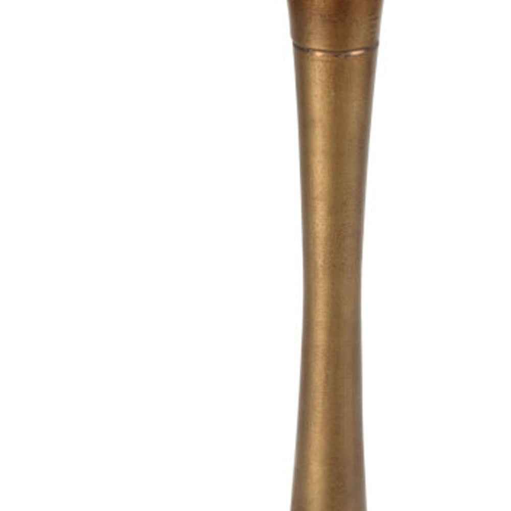 36" Modern White Marble and Burnished Gold Pedestal Bistro Table-7