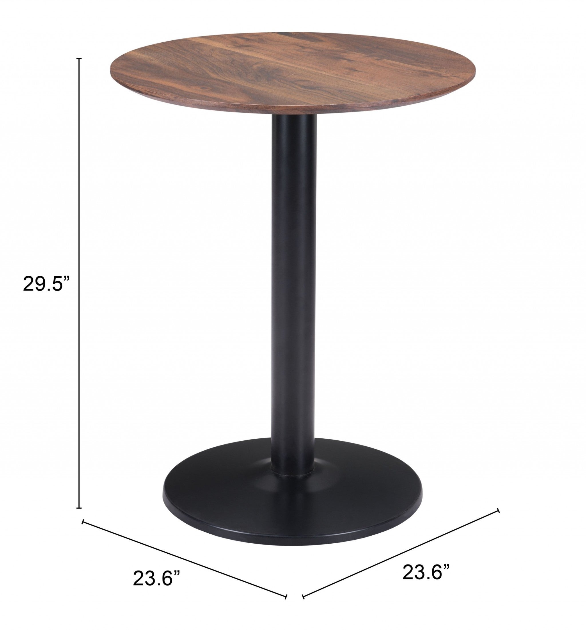 24" Black And Brown Round End Table-8