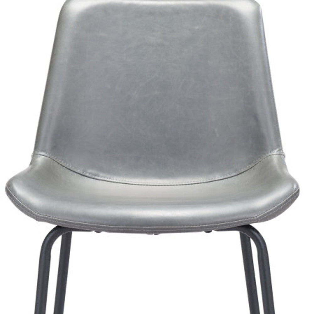 31 " Gray And Black Steel Low Back Bar Height Bar Chair-6