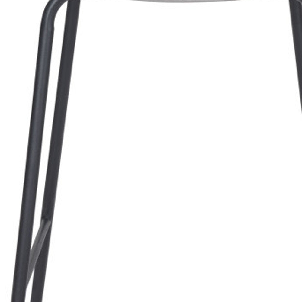 31" White And Black Steel Low Back Bar Height Bar Chair-5