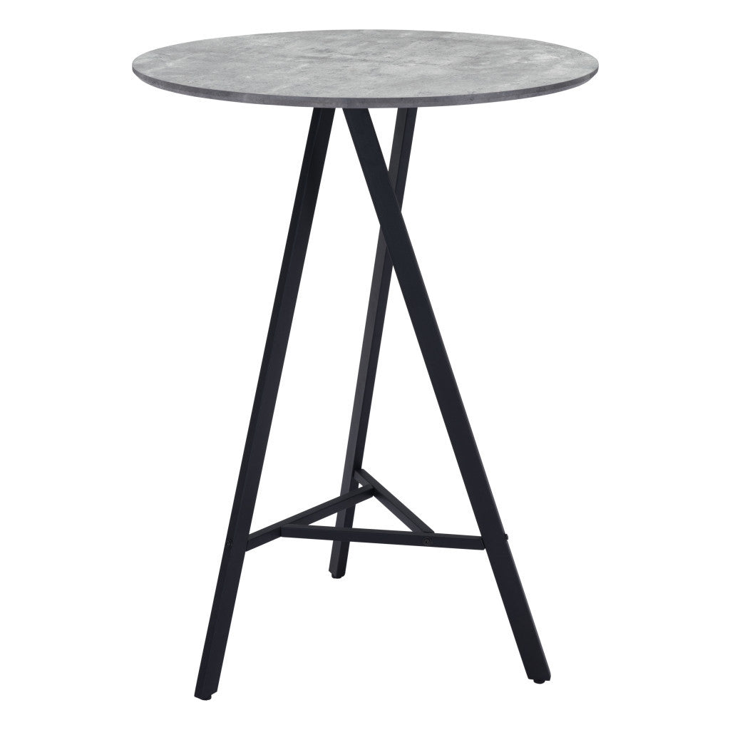 32" Gray and Black Rounded Steel Bar Table-3