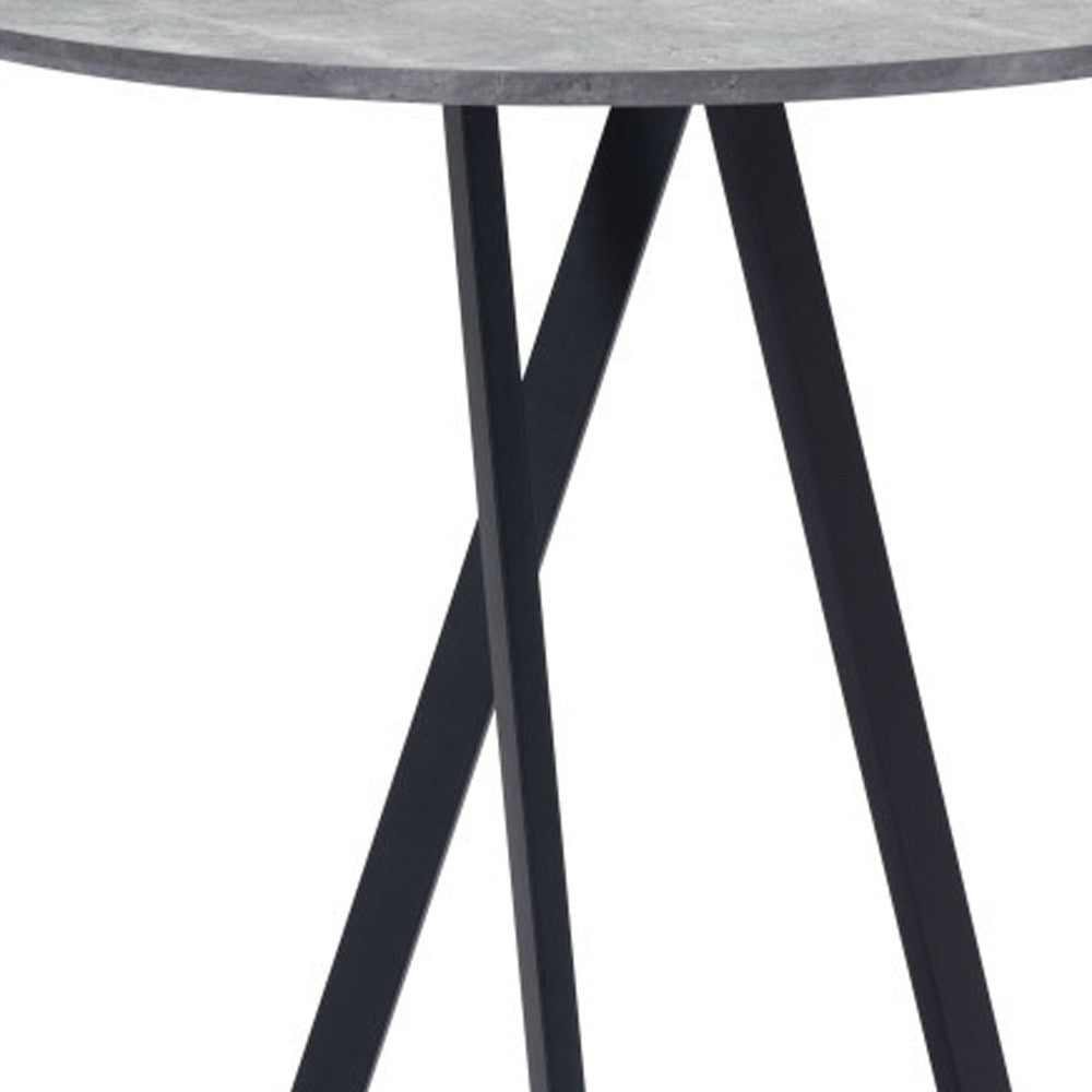 32" Gray and Black Rounded Steel Bar Table-7
