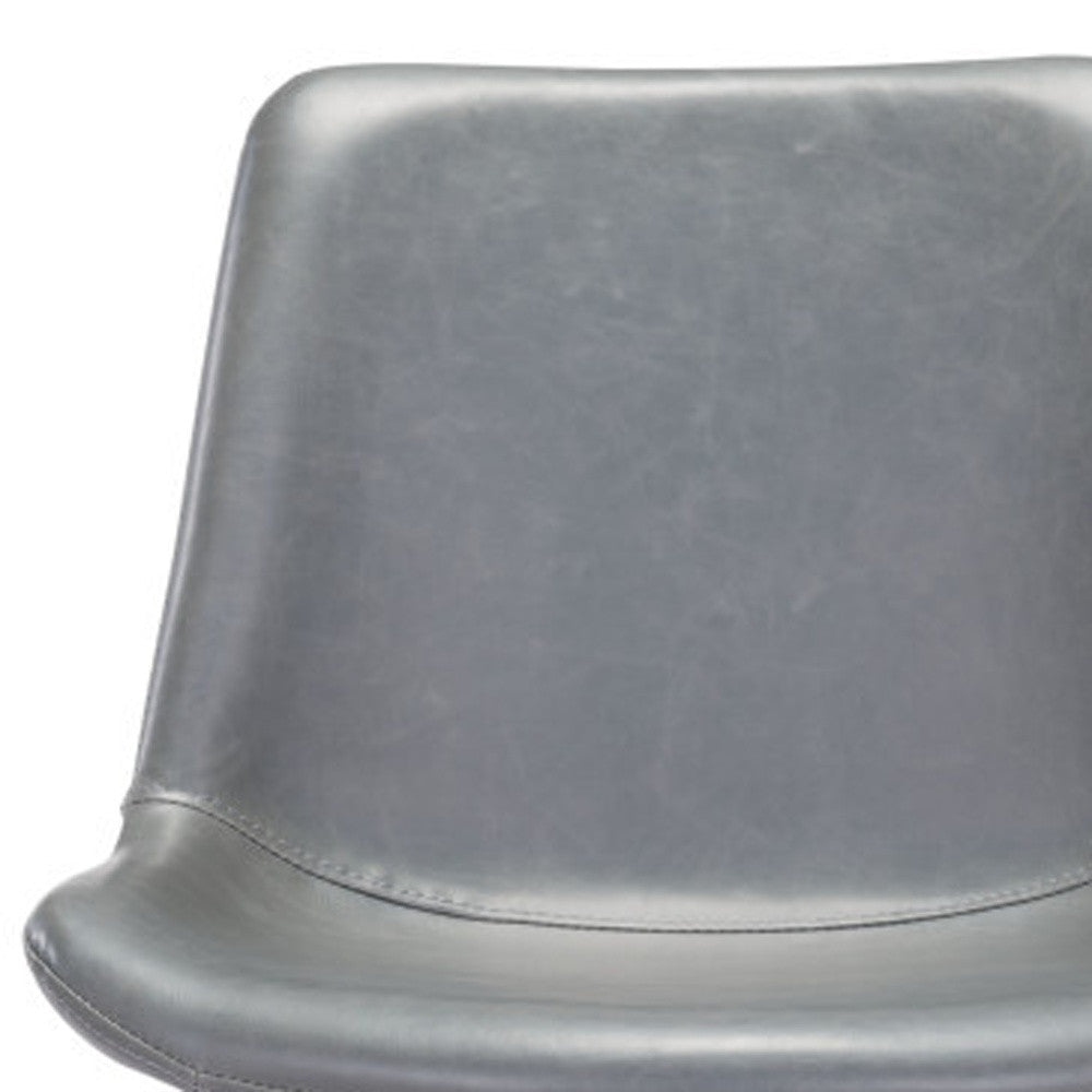 26" Gray And Black Steel Low Back Counter Height Bar Chair-5