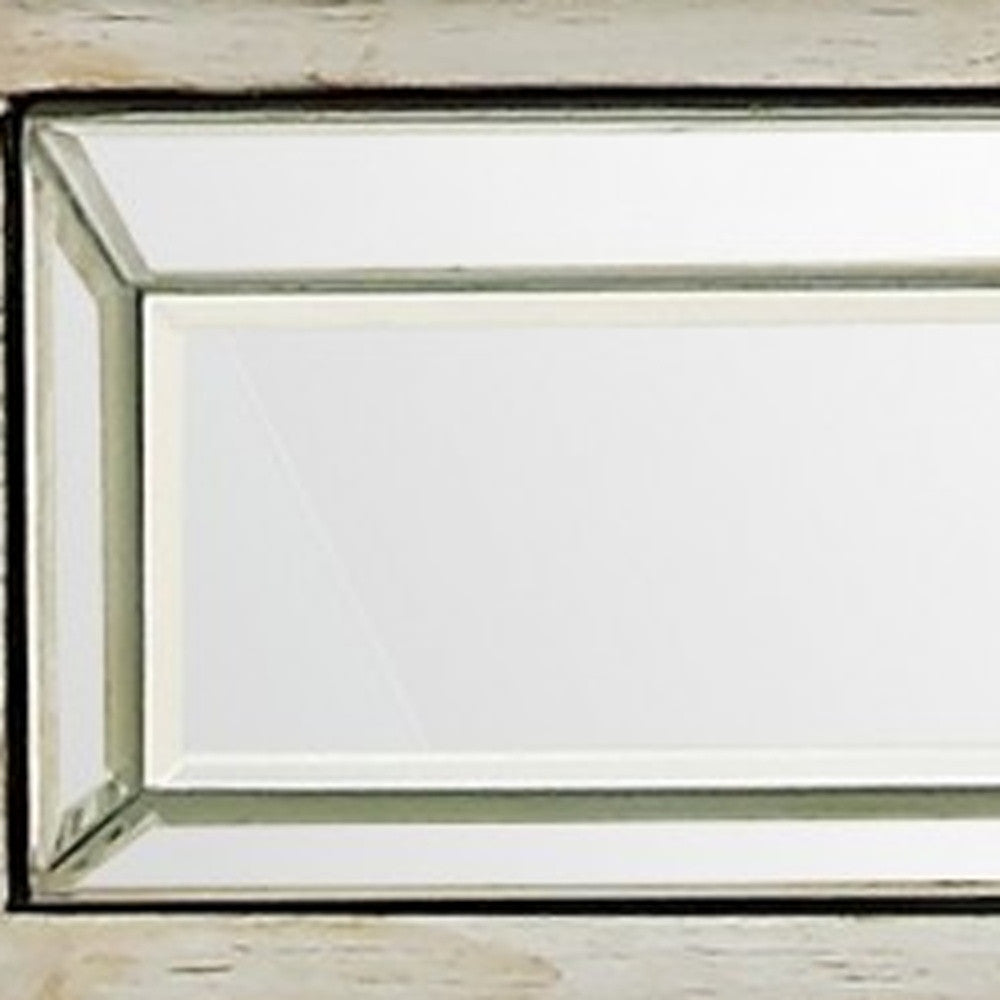 48" Silver Mirrored Glass Console Table-7