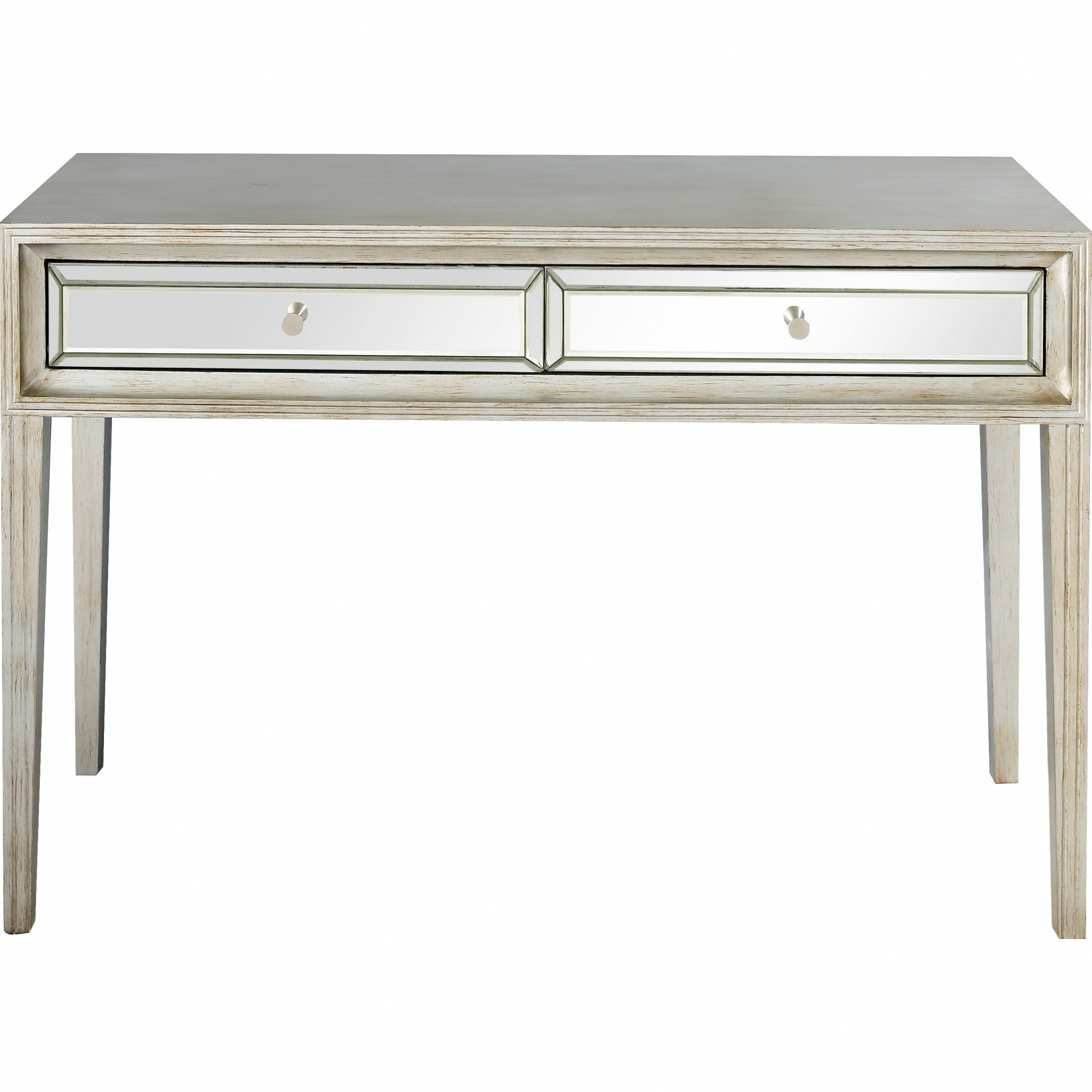 48" Silver Mirrored Glass Console Table-1