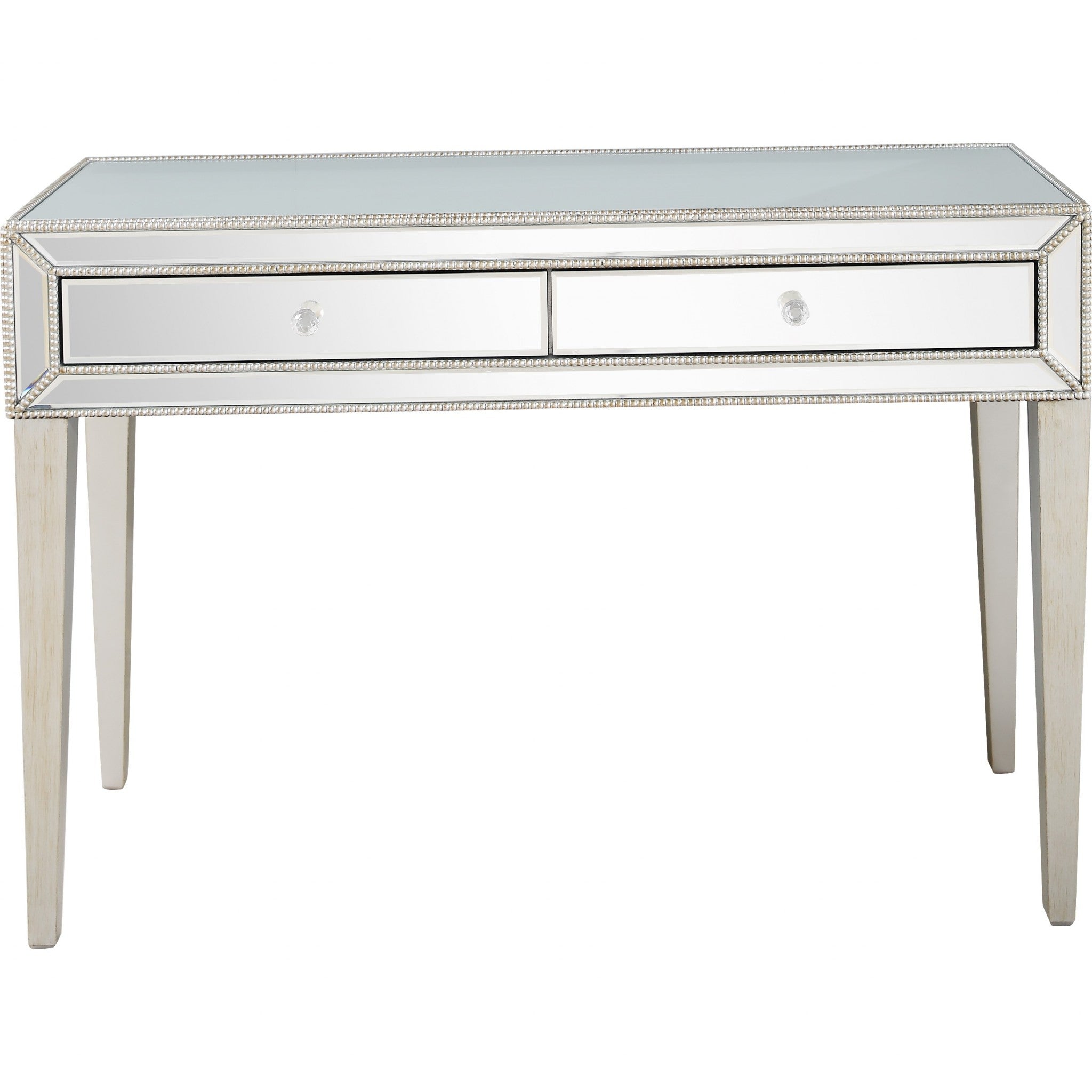 48" Silver Mirrored Glass Console Table-2