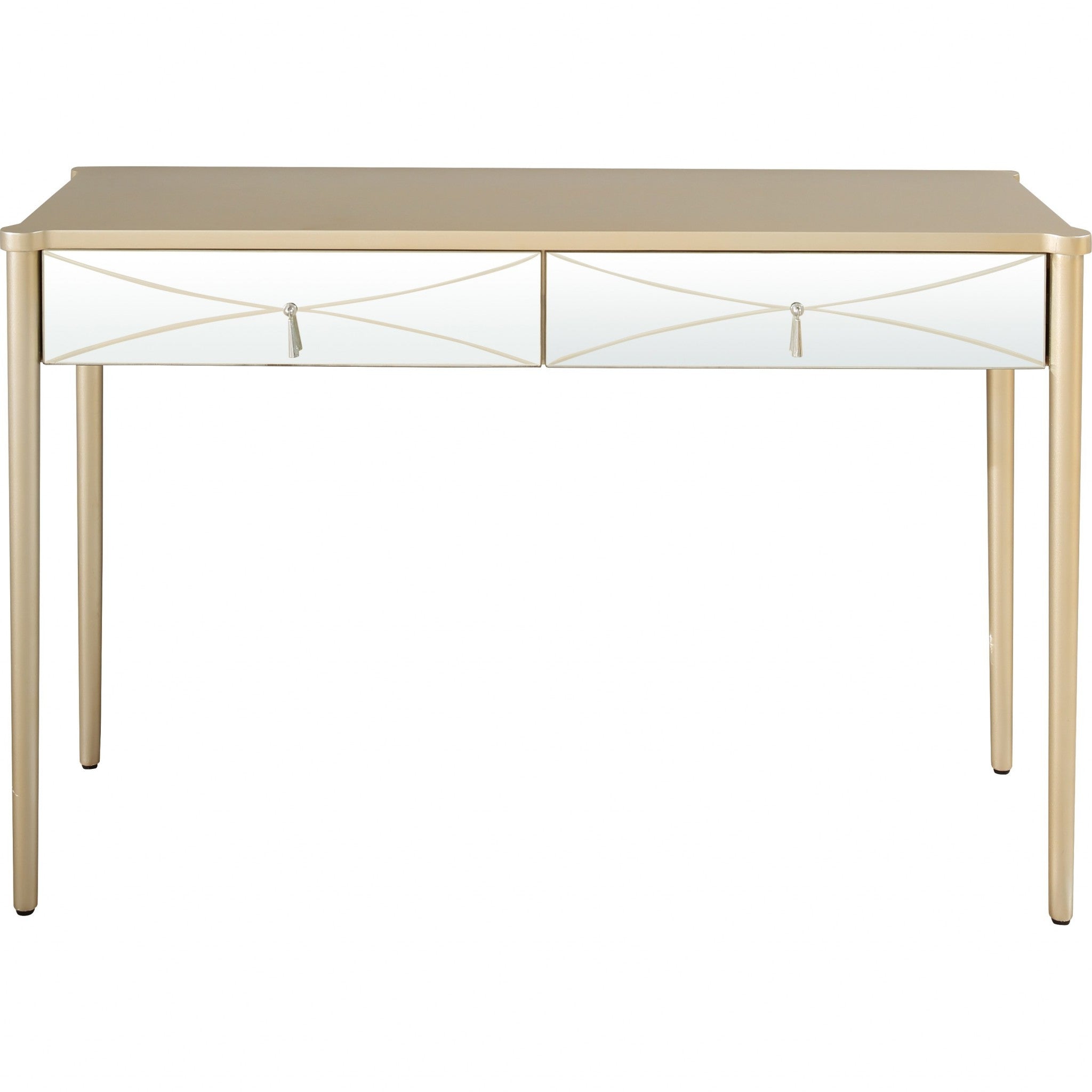 48" Champagne Mirrored Glass Console Table-6