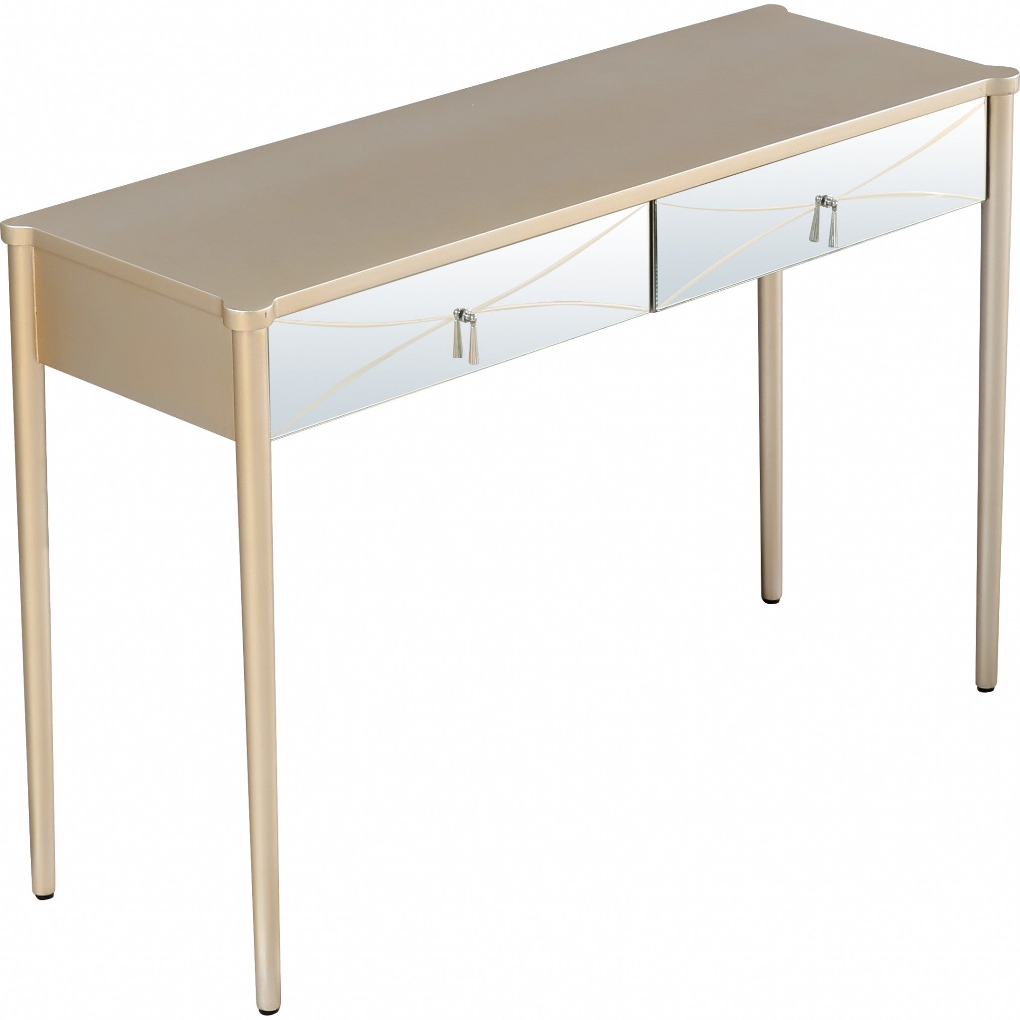 48" Champagne Mirrored Glass Console Table-5