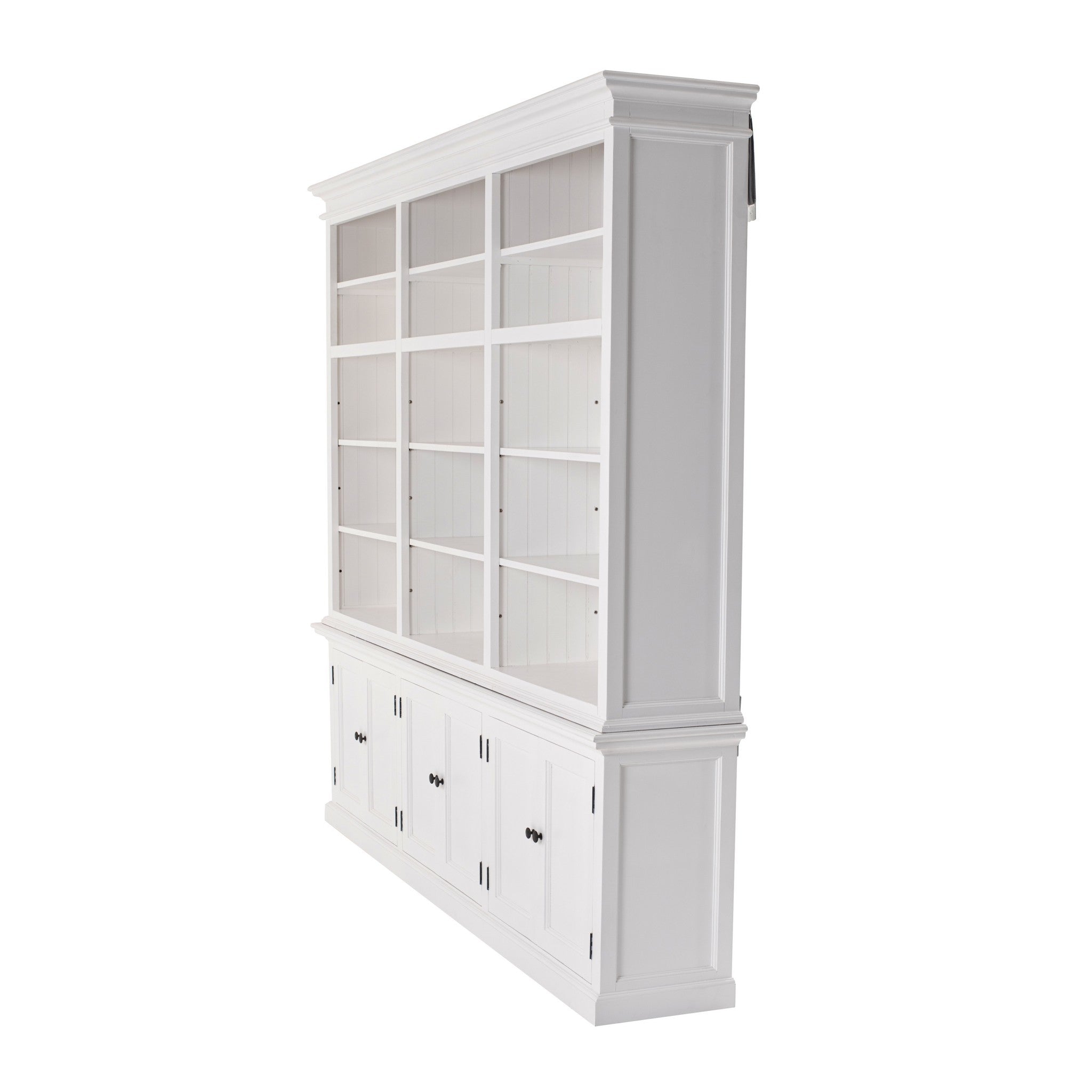 71" White Solid Wood Frame Dining Hutch With Multiple Shelves And Three Drawers-2