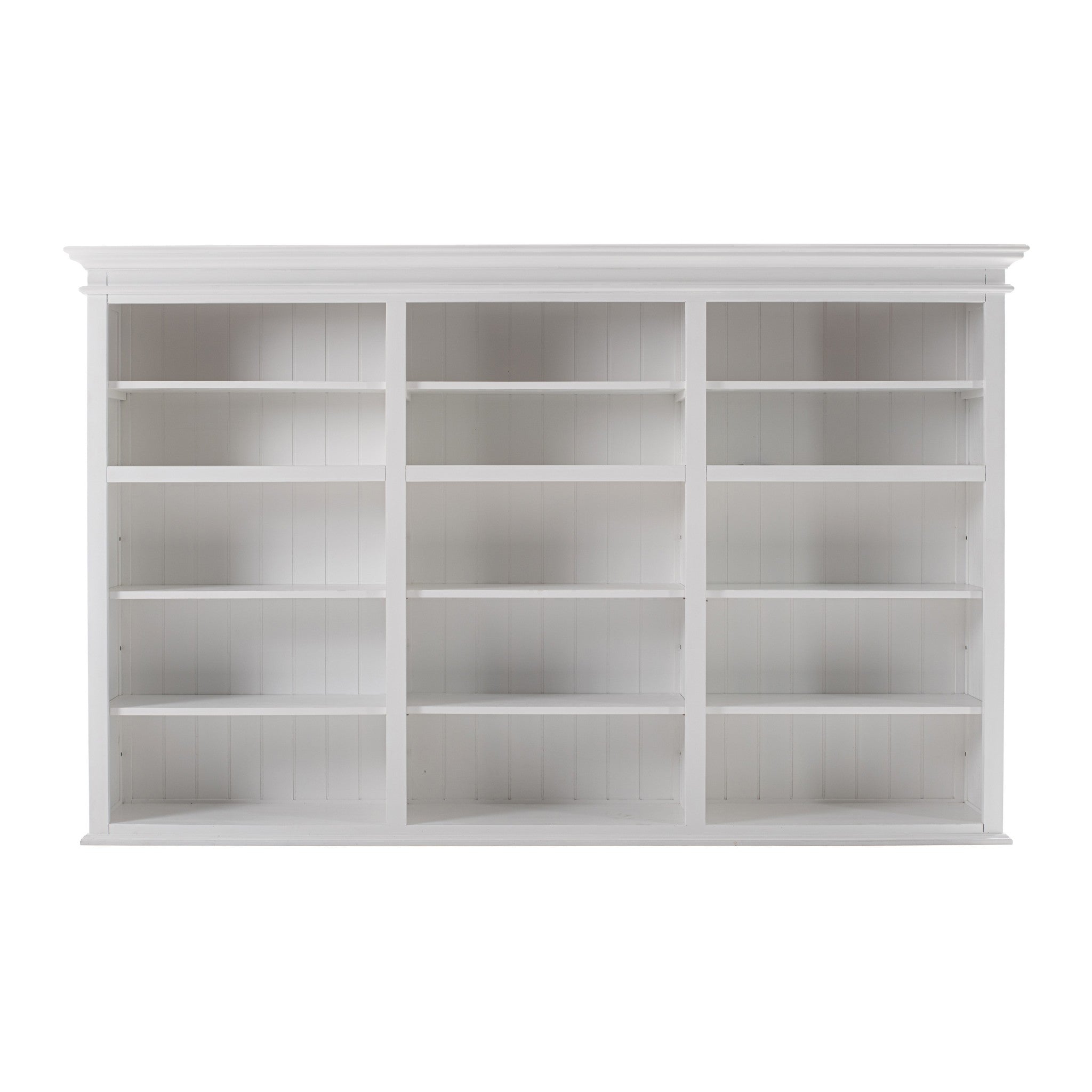 71" White Solid Wood Frame Dining Hutch With Multiple Shelves And Three Drawers-6