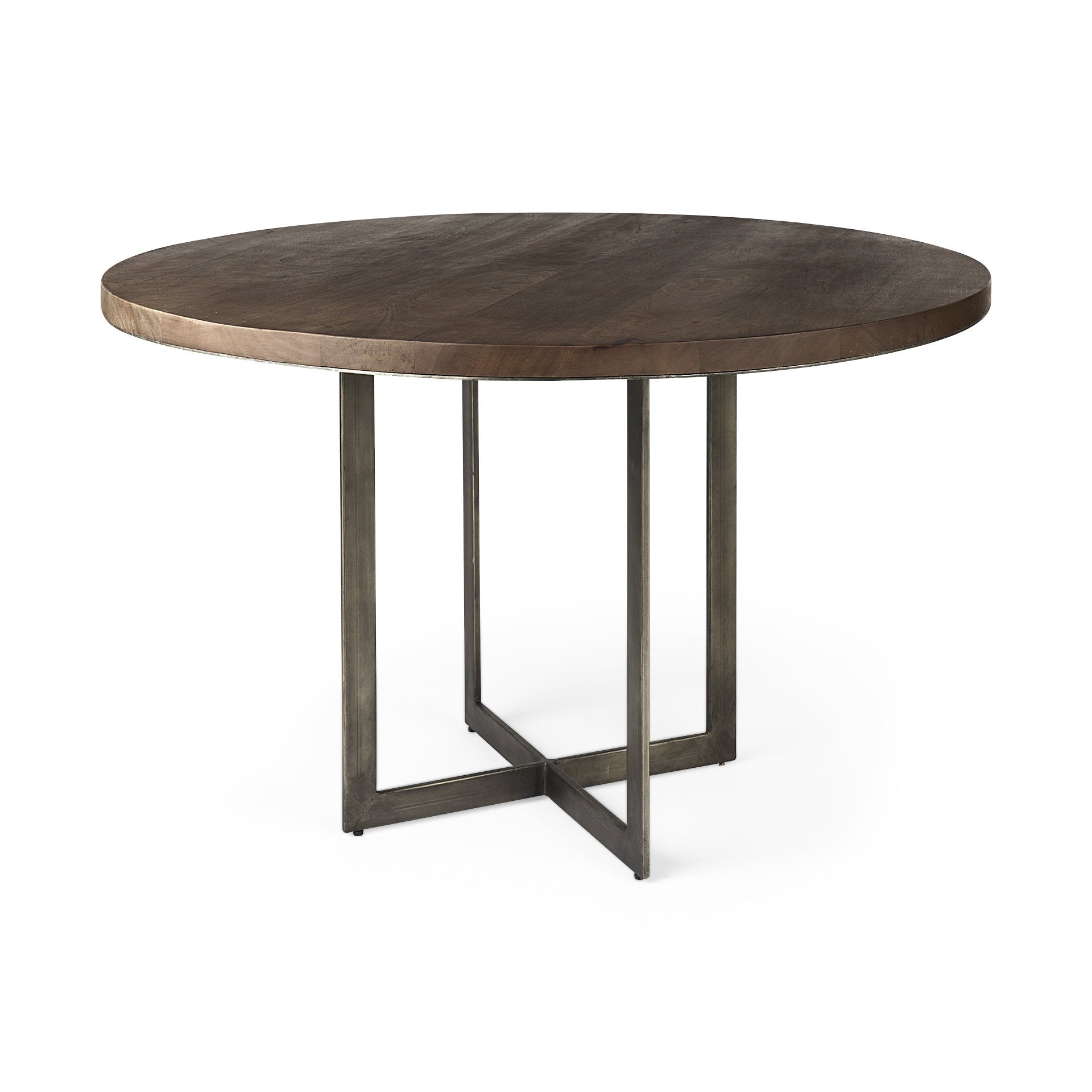 48" Brown And Gray Sled Base Dining Table-1