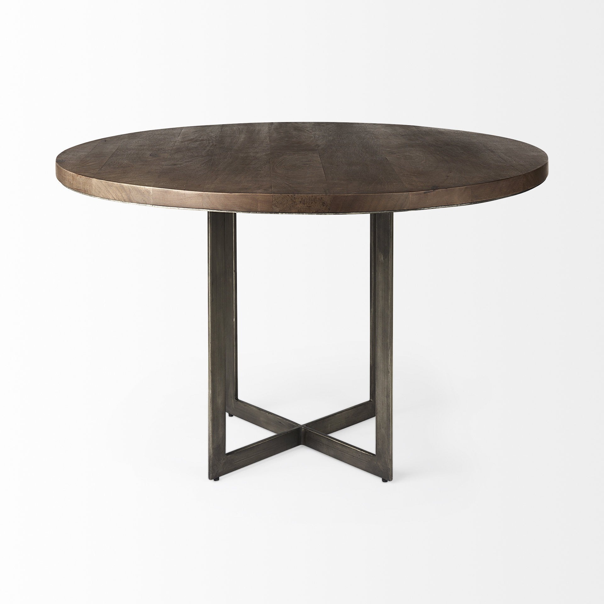 48" Brown And Gray Sled Base Dining Table-2